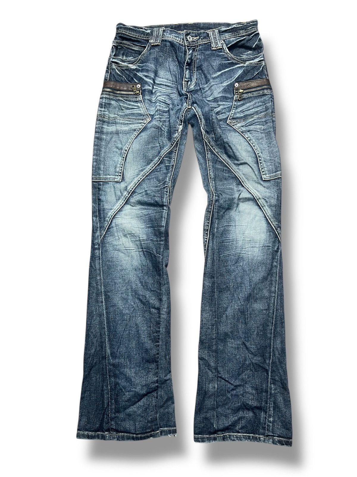 Michel Klein Archive Michel Klein Homme Cyber Grunge Y2K Flare Denim (43) Size US 31 - 1 Thumbnail