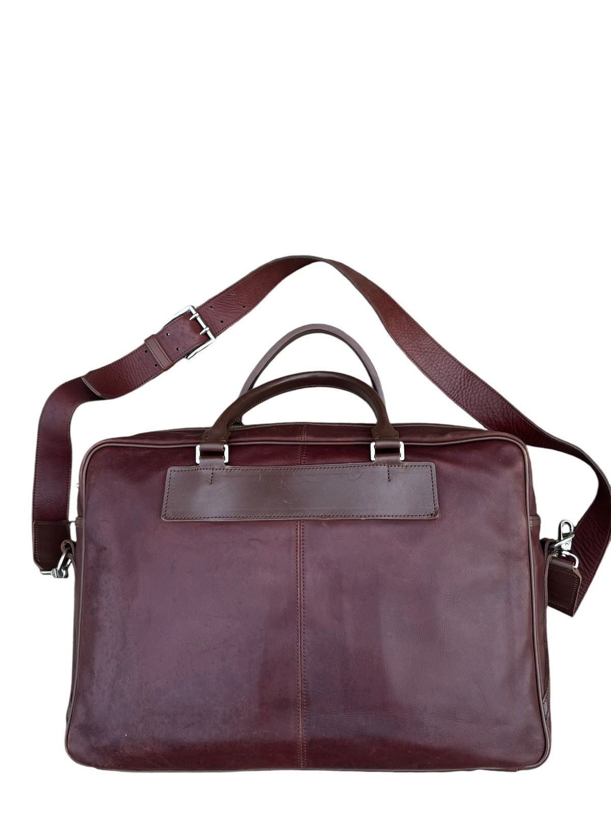 Japanese Brand × Leather Somes Saddle Japan Distressed Patina Leather 2 Way Bag Size ONE SIZE - 9 Thumbnail