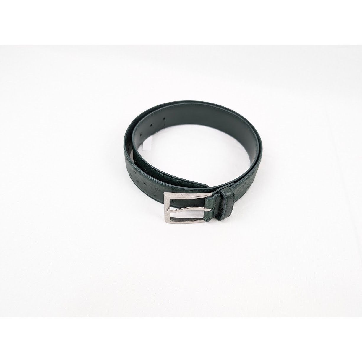 Bottega Veneta o1rshd1 Size: 90 / Struzzo/Light Calf Belt in Pine Green Size ONE SIZE - 1 Thumbnail