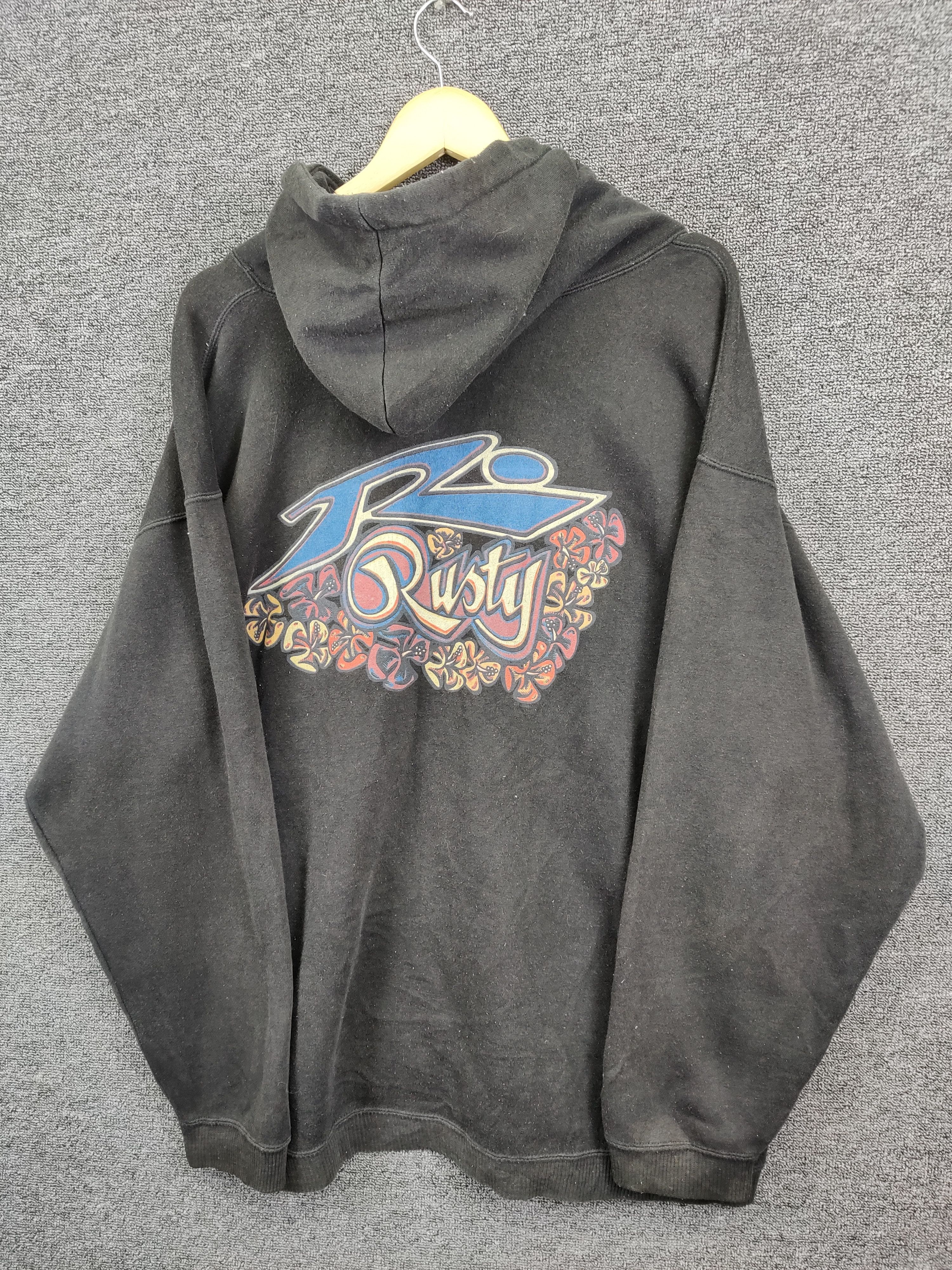 Rusty Vintage Rusty Floral Big Logo Pullover Oversize Hoodie Size US XL / EU 56 / 4 - 2 Thumbnail