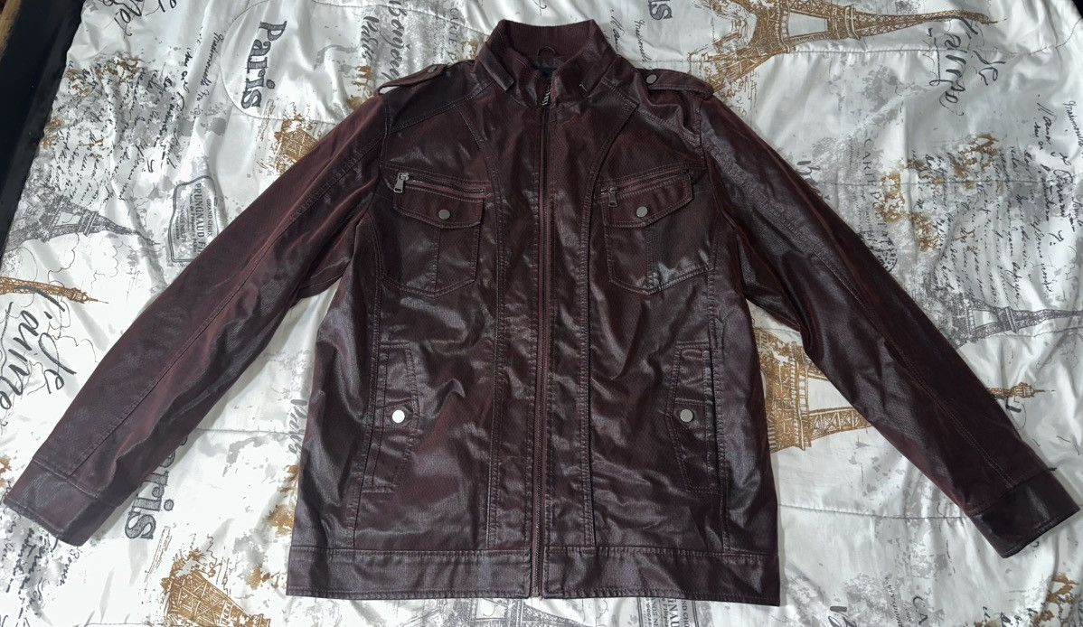 Other LAMASINI Men’s Burgundy Faux Leather Moto Jacket Warm Lined Size US XXL / EU 58 / 5 - 1 Thumbnail