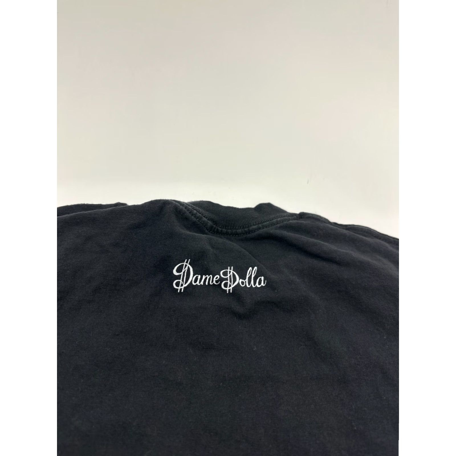 Vintage Dame Dolla T-Shirt Mens Large Black Solid Outdoor Crew Neck Short Sleeve "Different On Levels The Lord Allowed" Size US L / EU 52-54 / 3 - 8 Thumbnail