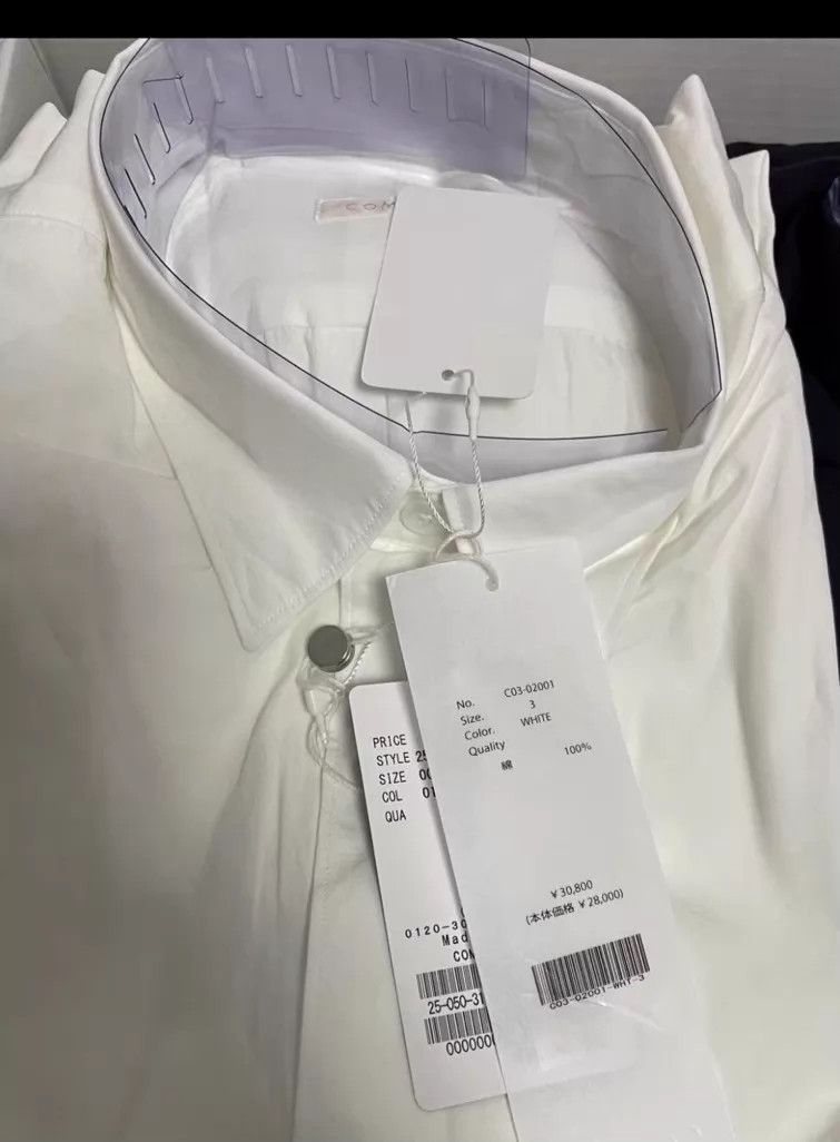 Comoli COMOLI Solid Pocket LS Cotton Shirt White Size 3 Size US L / EU 52-54 / 3 - 2 Thumbnail