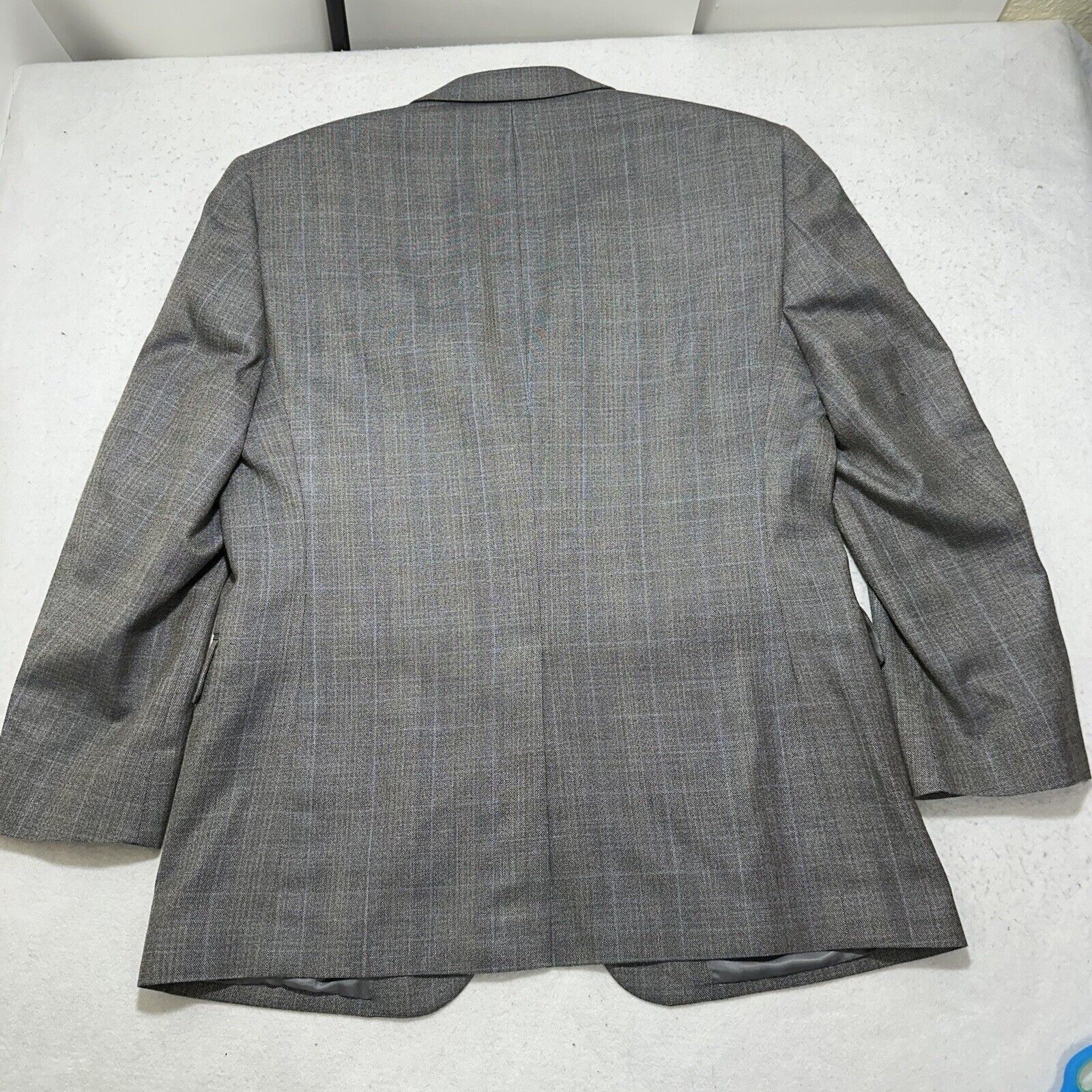 Jos. A. Bank Jos. A. Bank 43R Silk Wool Gray Plaid Striped Suit Jacket Size 42R - 14 Thumbnail