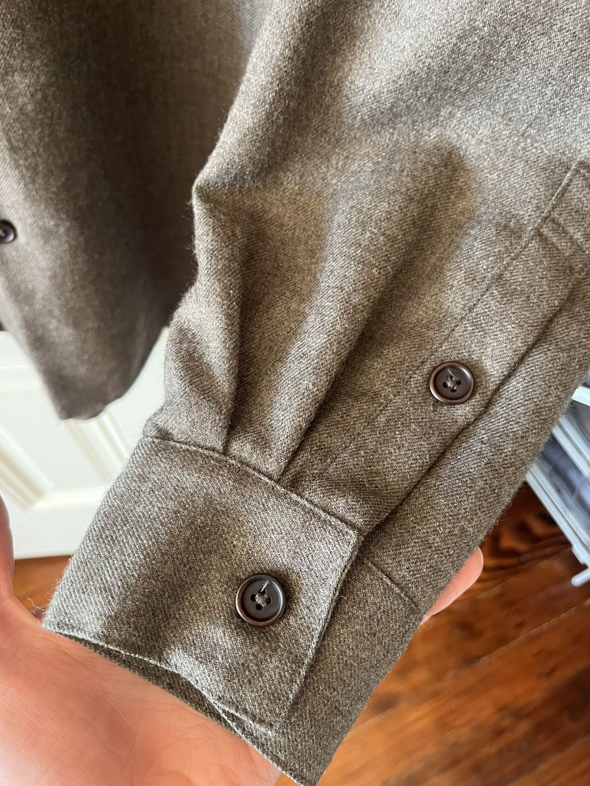 Evan Kinori Big Shirt Two in Brushed Worsted Wool Twill Size US L / EU 52-54 / 3 - 3 Thumbnail
