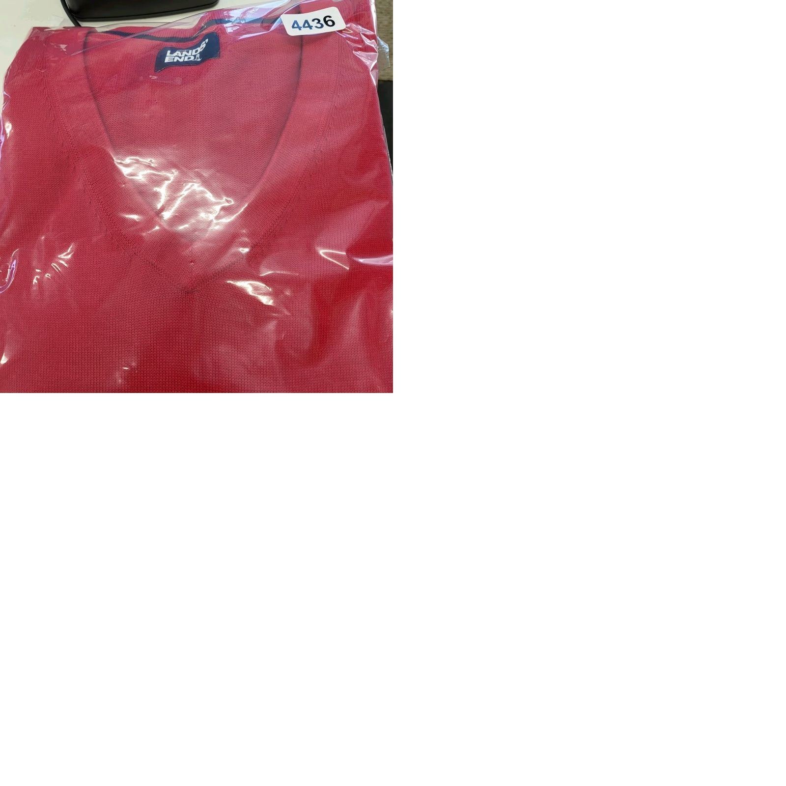 Lands' End Lands' End V-Neck Sweater Men M Red Cotton Knit Pullover Regular Size US M / EU 48-50 / 2 - 9 Thumbnail