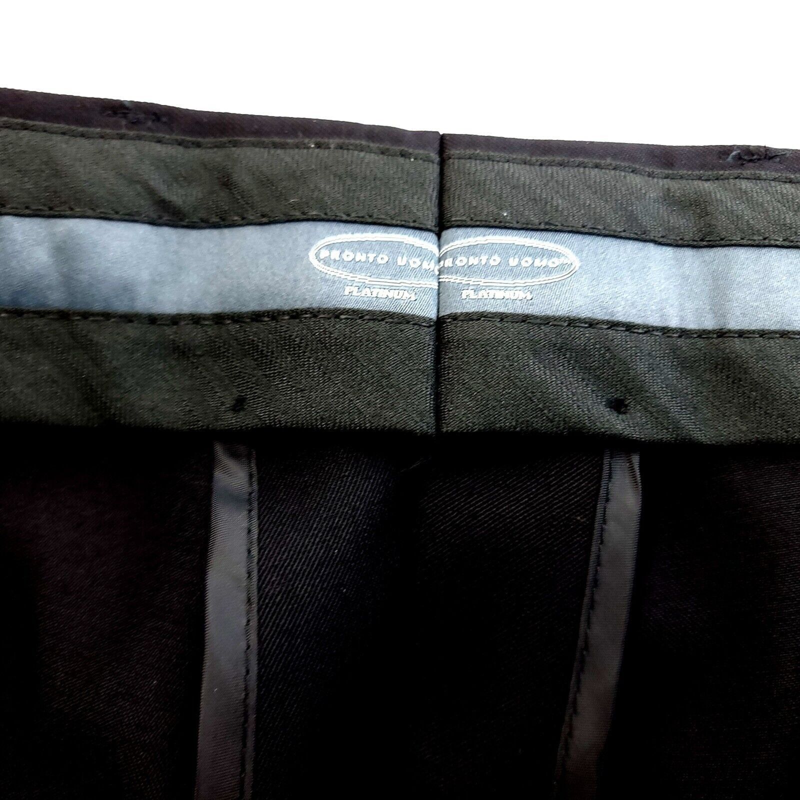 Pronto Uomo Pronto Uomo Platinum Wool Black Mid Rise Flat Front Dress Pa Size 40R - 3 Thumbnail