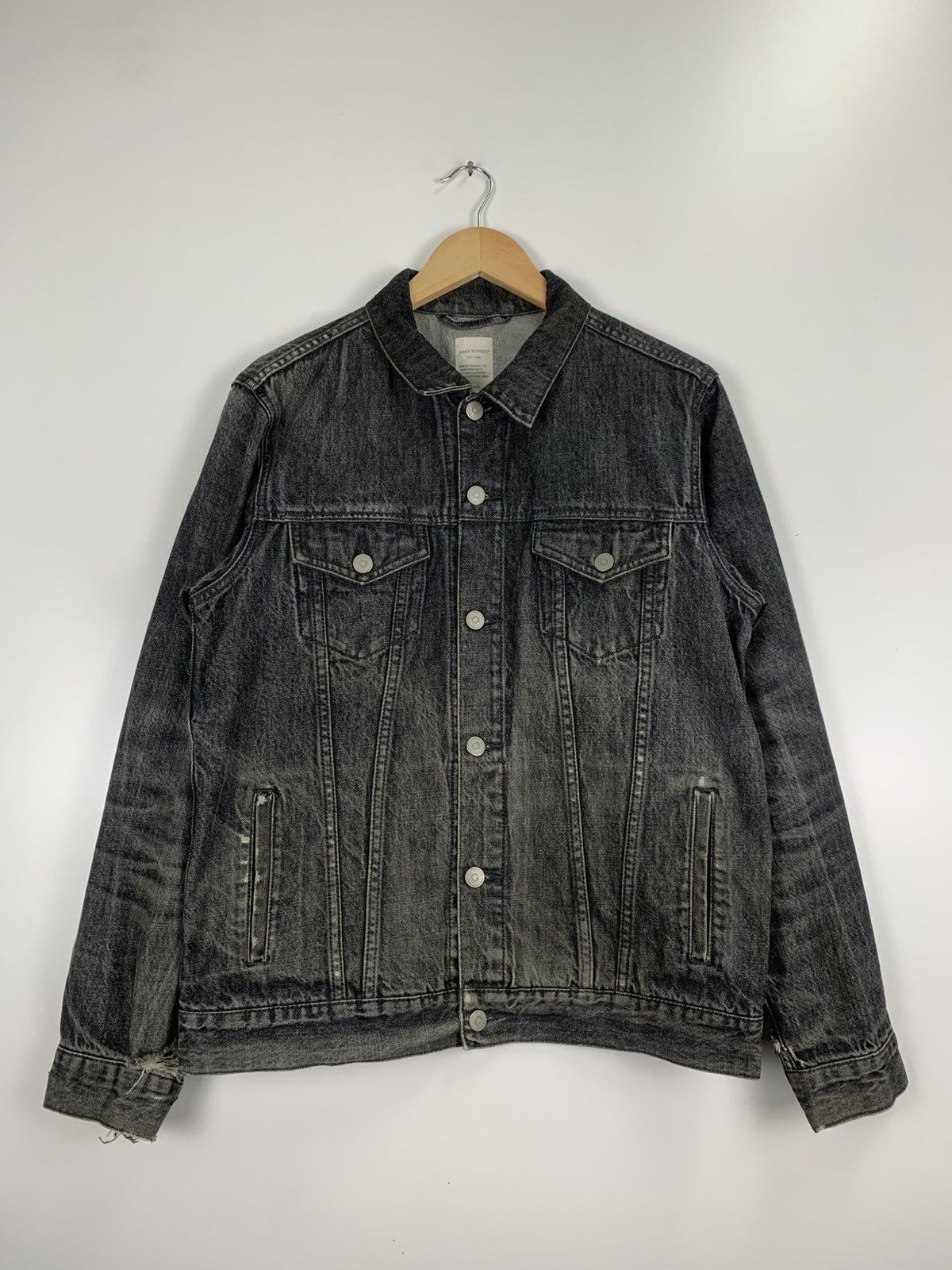 Japanese Brand Vintage Black Number Denim Jacket Size US L / EU 52-54 / 3 - 2 Thumbnail