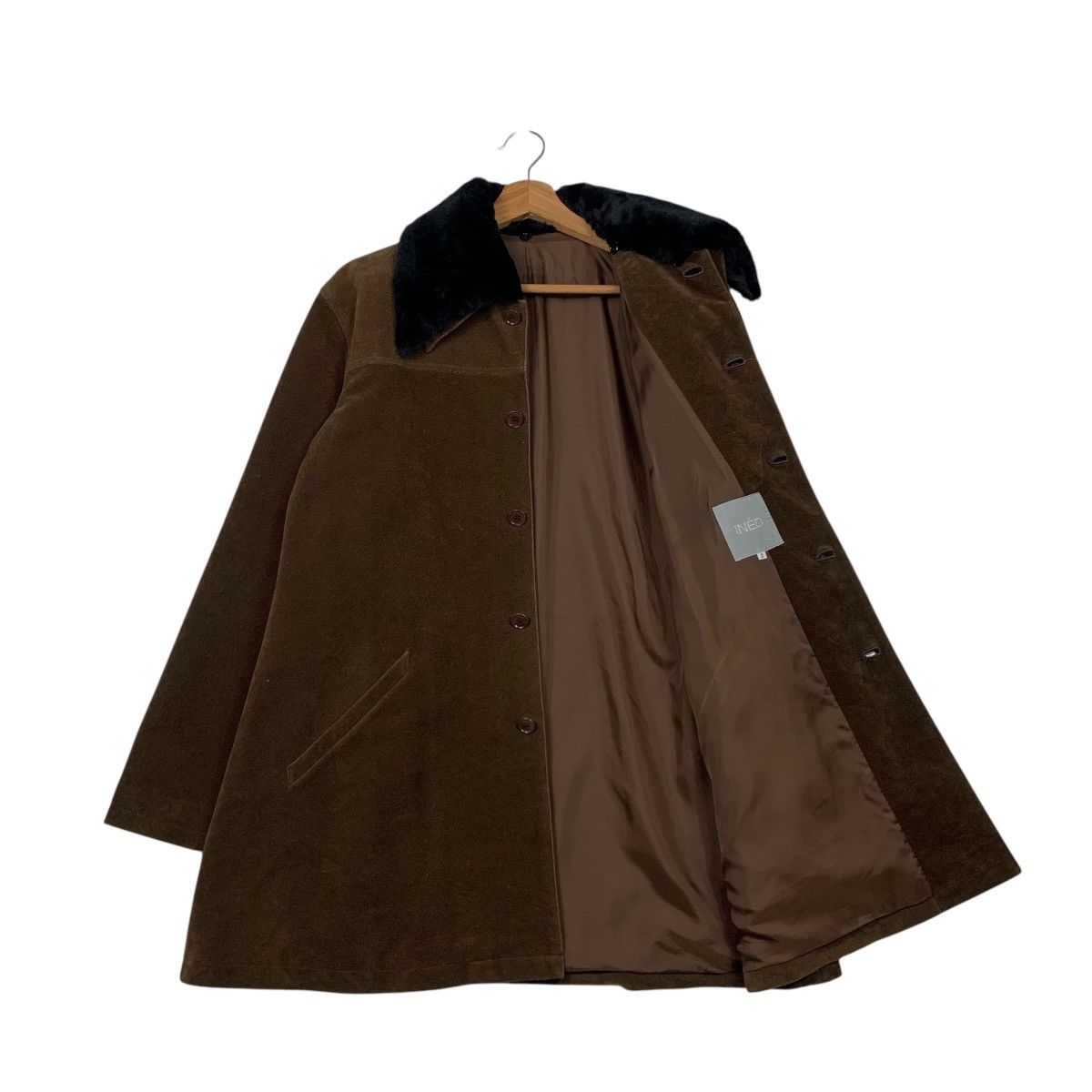 Japanese Brand INED Made in Japan Velvet Collar Coat Jacket #2290-C102 Size US M / EU 48-50 / 2 - 9 Thumbnail