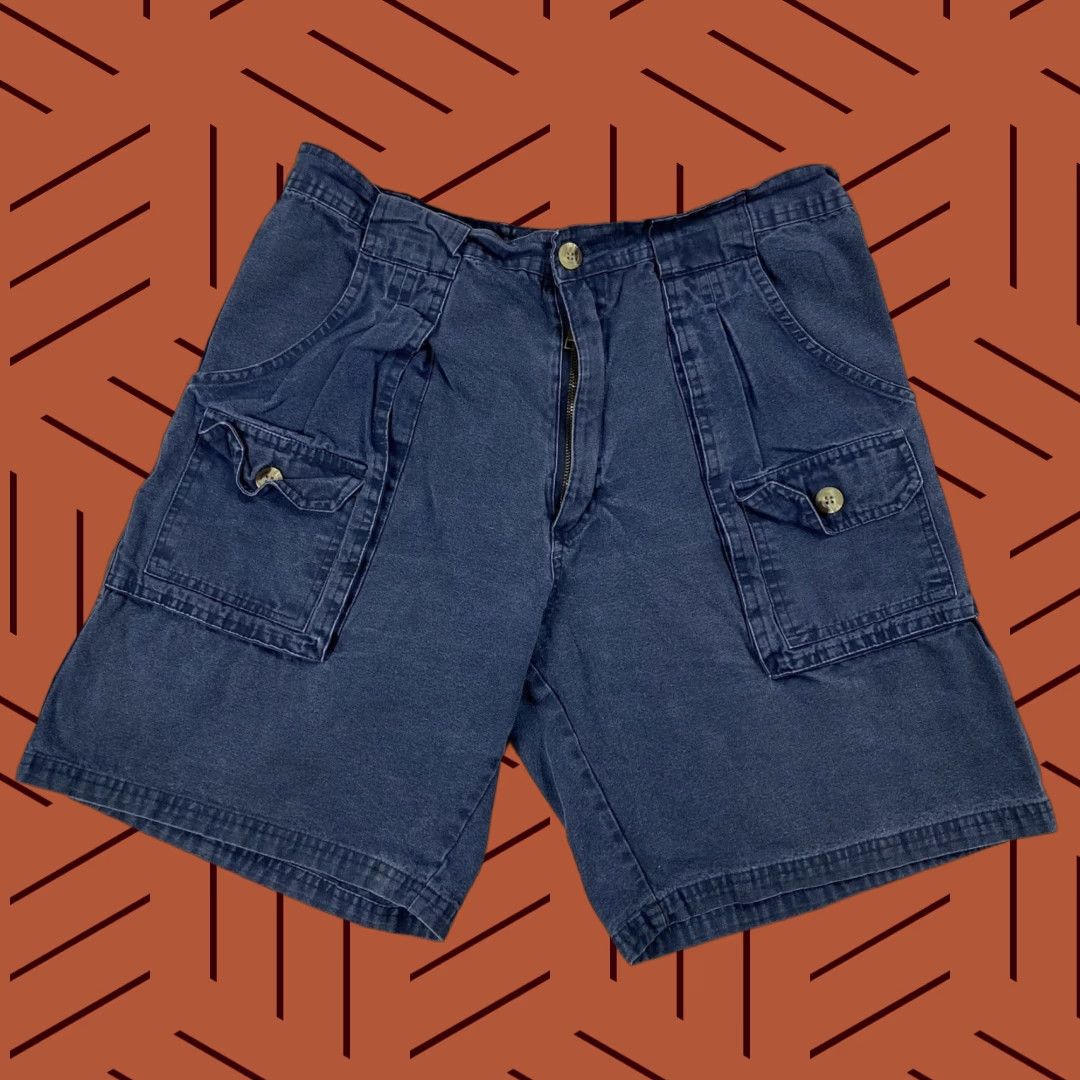 J Brand VINTAGE Rise Brand Men's Cargo Shorts 32 Dark Blue Denim 90s Grunge Casual All Seasons Size US 32 / EU 48 - 1 Thumbnail