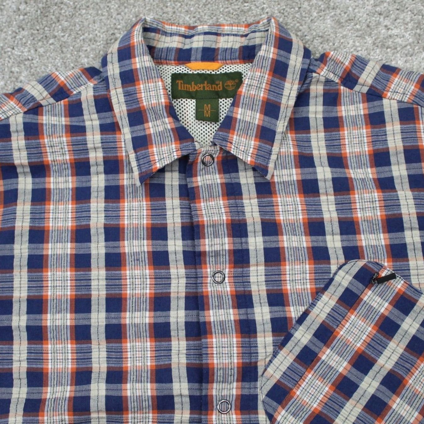 Timberland Timberland Button-Up Shirt Mens Medium Blue Plaid S/S Snap Button Casual Workwear Vintage No Size US M / EU 48-50 / 2 - 7 Thumbnail