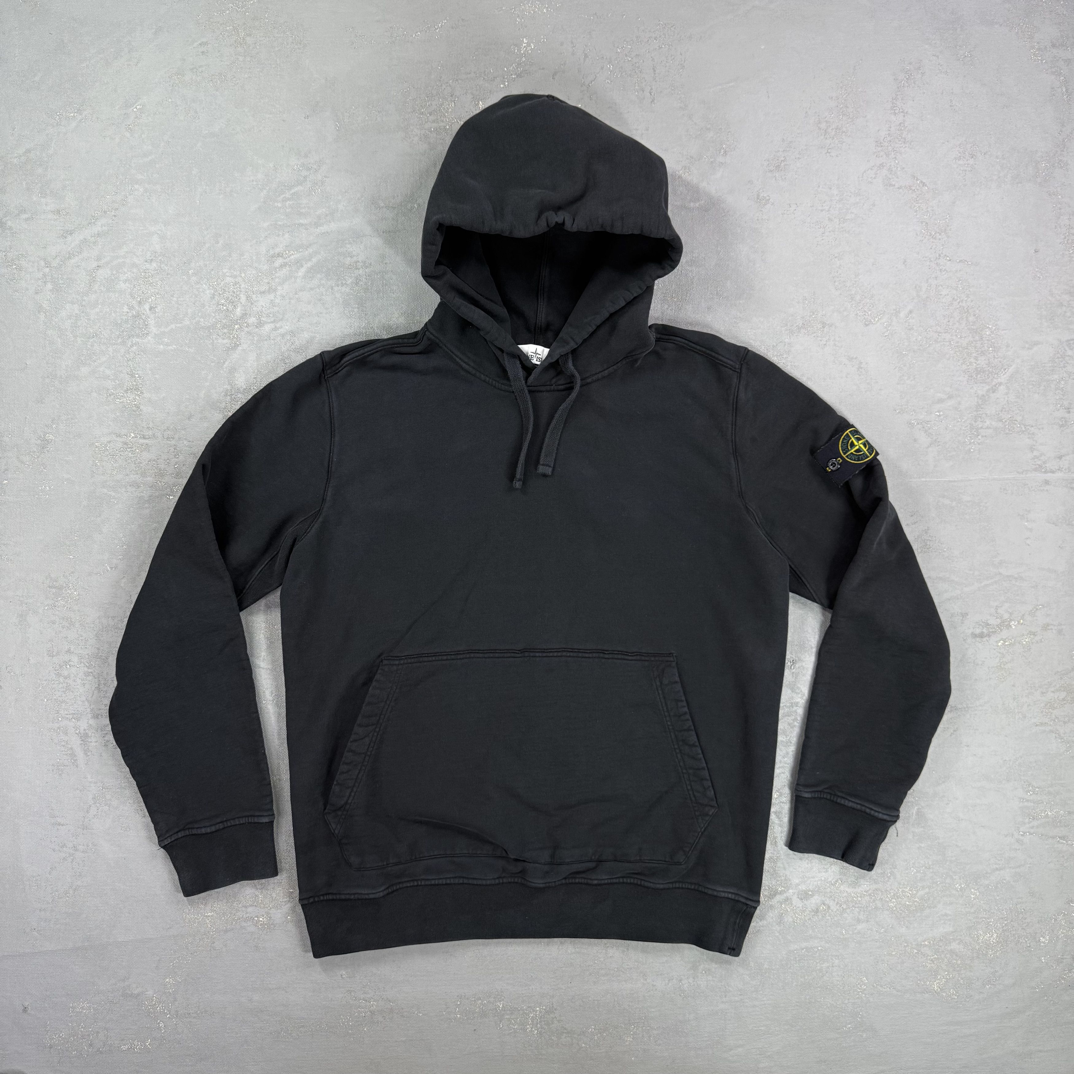 Stone Island Stone Island Black Logo-Appliquéd Cotton Fleece