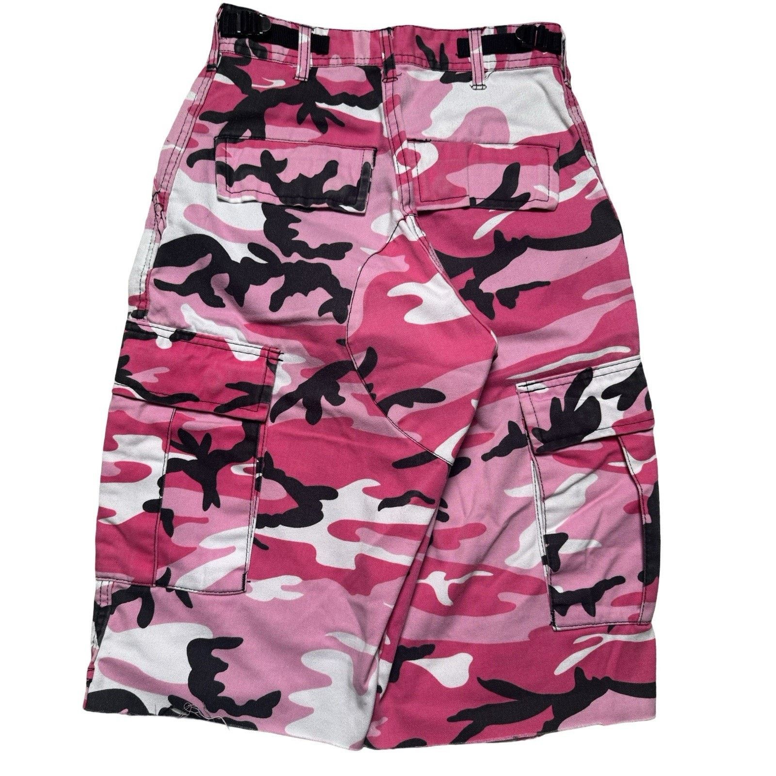 Vintage Vintage Y2K Pink Baggy Military Camo Shorts Grunge Skater 26 Size 26" / US 2 / IT 38 - 7 Thumbnail
