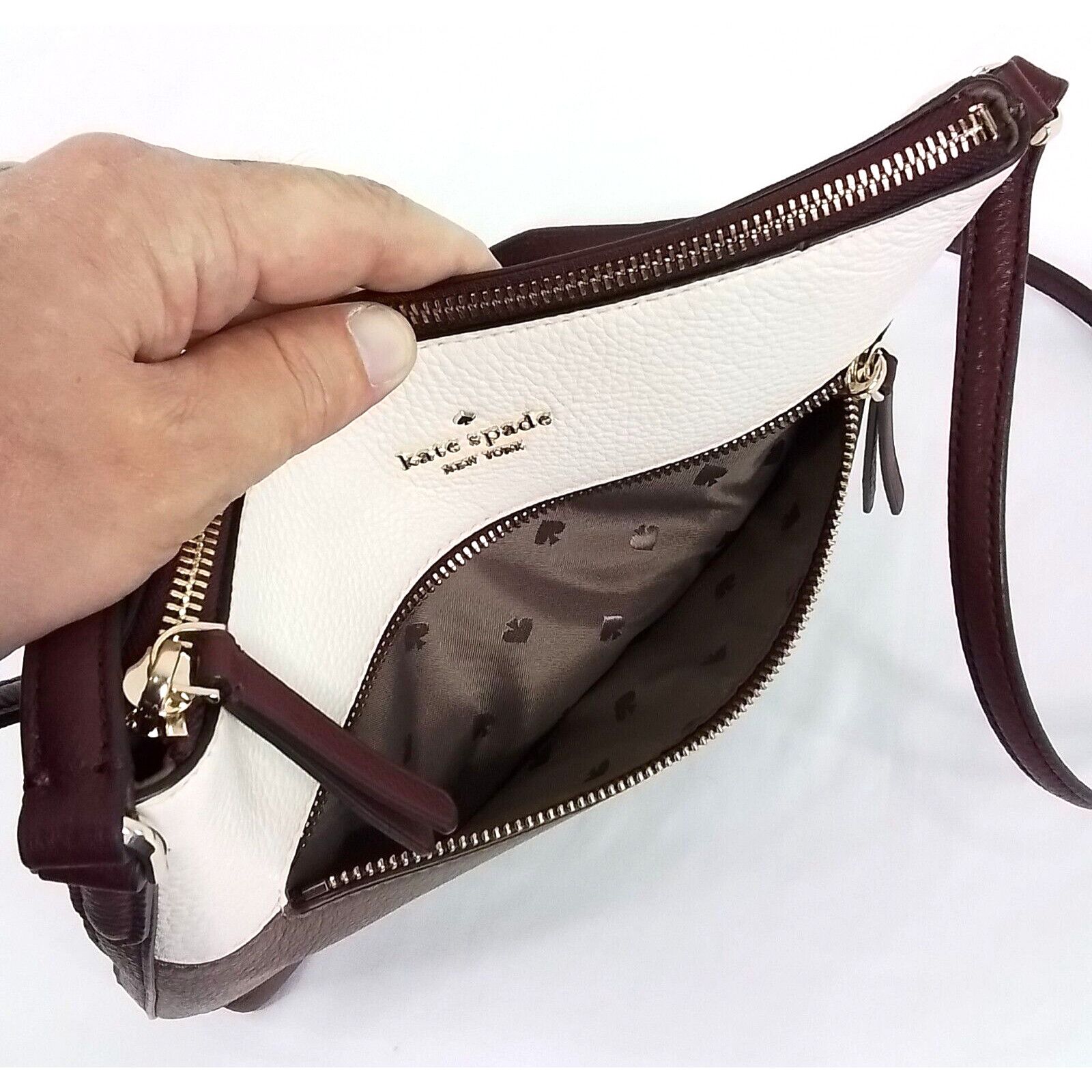 Kate Spade Kate Spade New York Leather Purse Brown Cream Size ONE SIZE - 8 Thumbnail