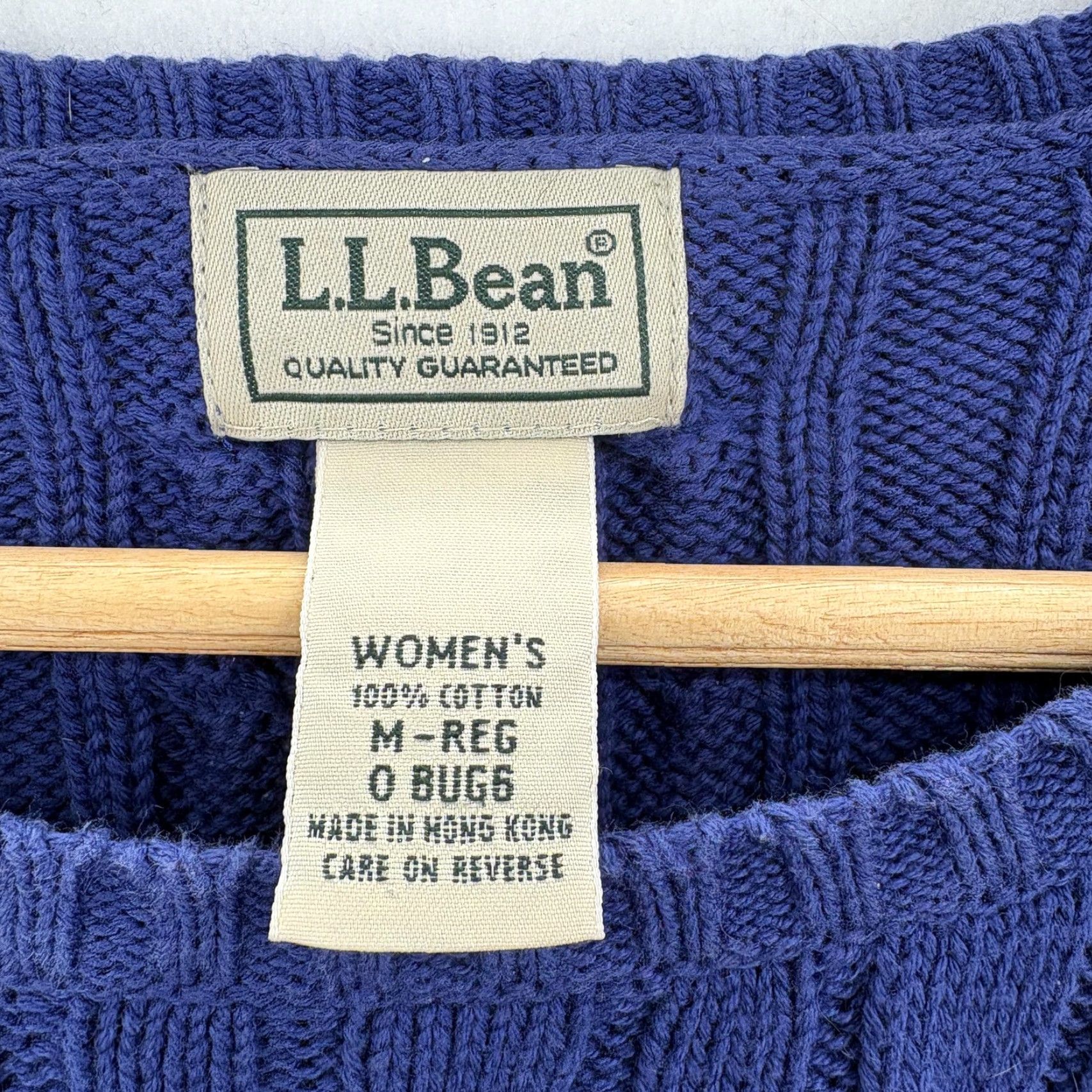 Vintage VINTAGE L.L.Bean Sweater Womens M Blue Cable-Knit Crew Neck Pullover Fisherman 90s Casual Womens Regular Knit Size M / US 6-8 / IT 42-44 - 4 Thumbnail