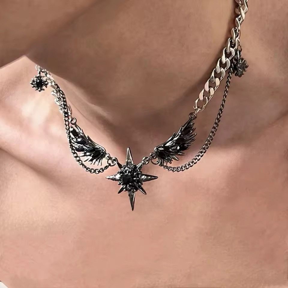 Jewelry Gothic Punk Streetwear Black Heart Necklace Chain Size ONE SIZE - 4 Thumbnail