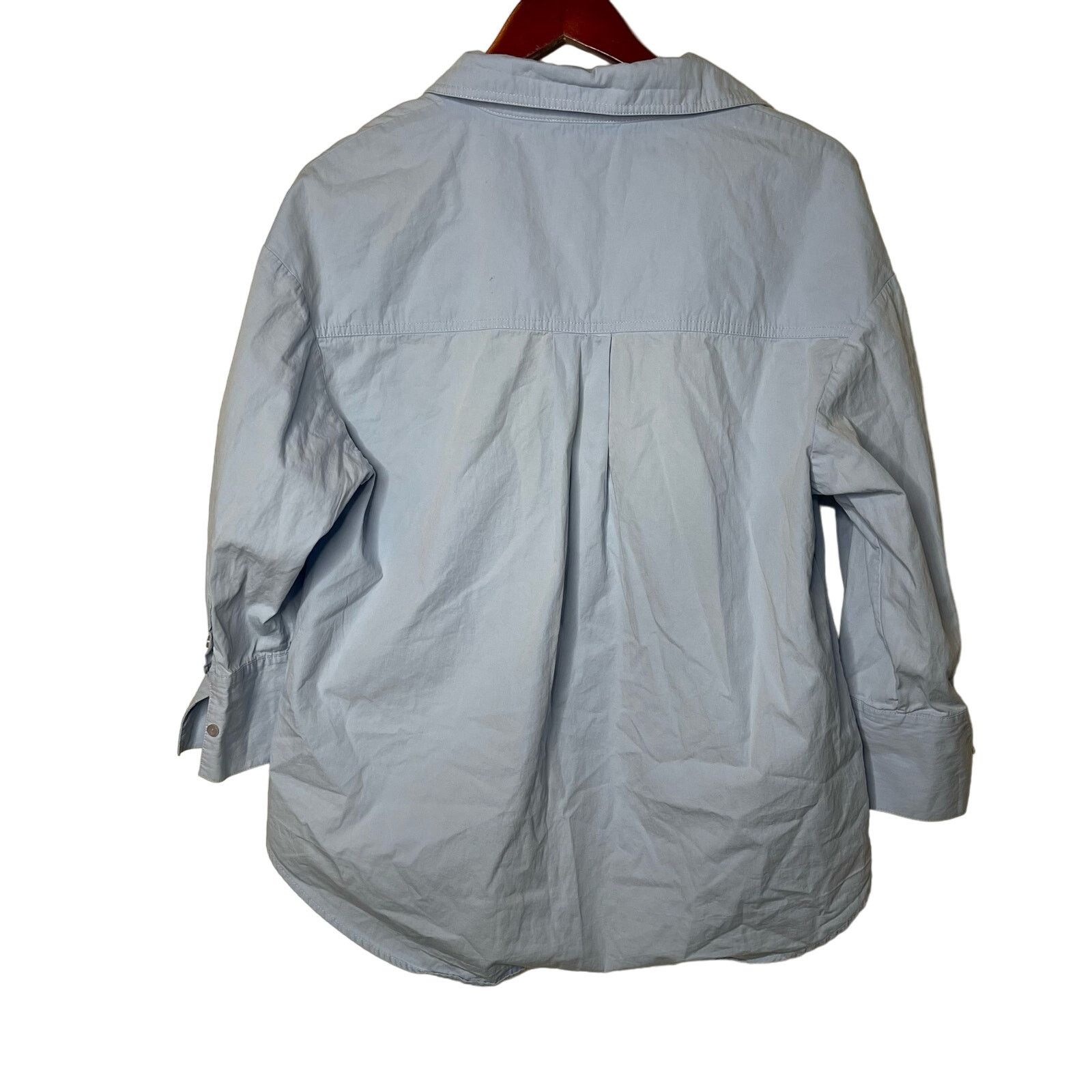 Anine Bing Anine Bing Long Sleeve Collared Mika Shirt Blue Womens S Size S / US 4 / IT 40 - 7 Thumbnail