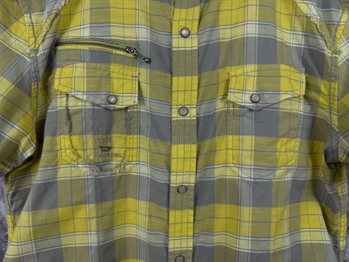 Diesel Diesel Yellow Gray Plaid Short Sleeve Shirt Button Up Casual Size US M / EU 48-50 / 2 - 4 Thumbnail