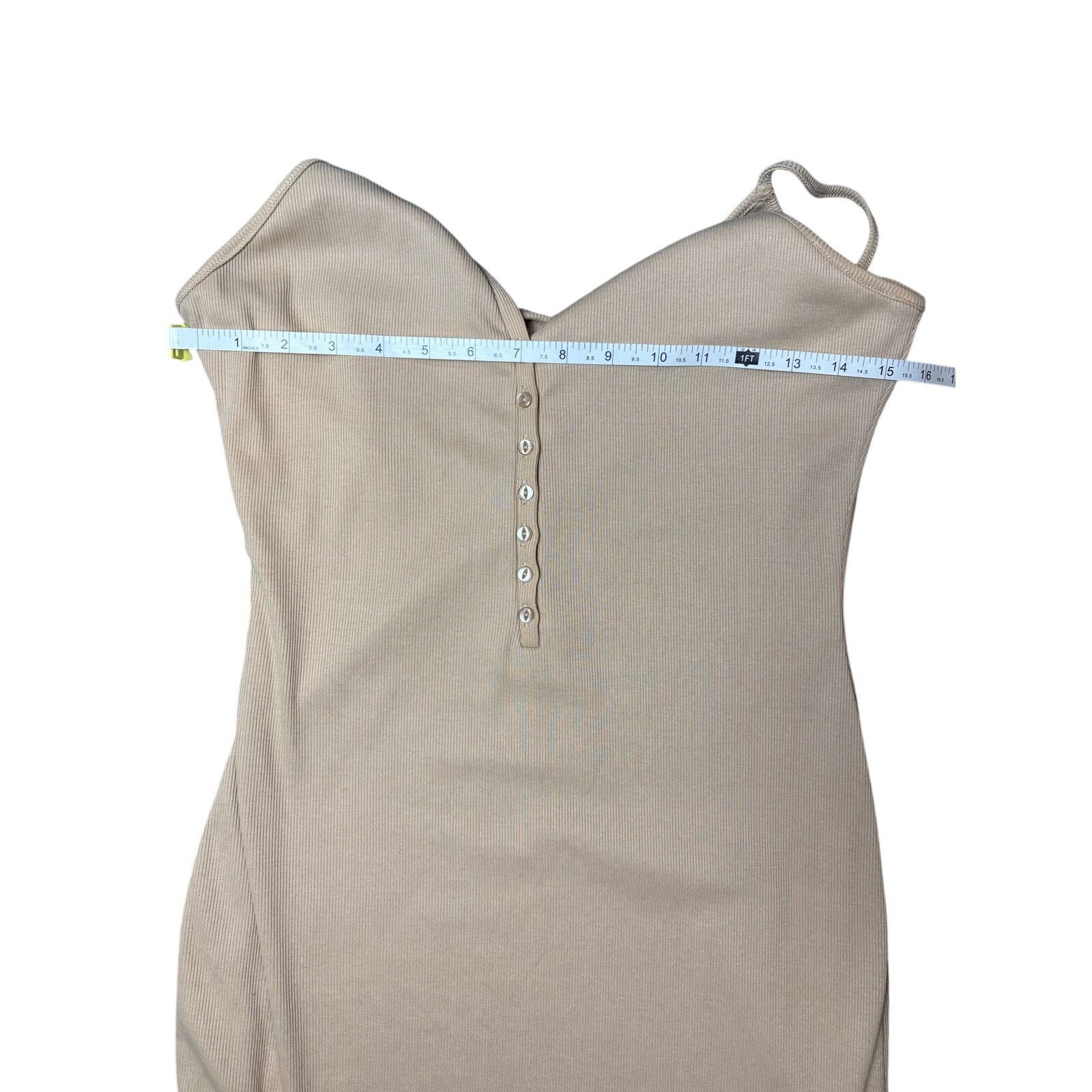 Other Chic SNDYS. Beige Ribbed Bodycon Dress - NWT, US Size 8 Size M / US 6-8 / IT 42-44 - 4 Thumbnail