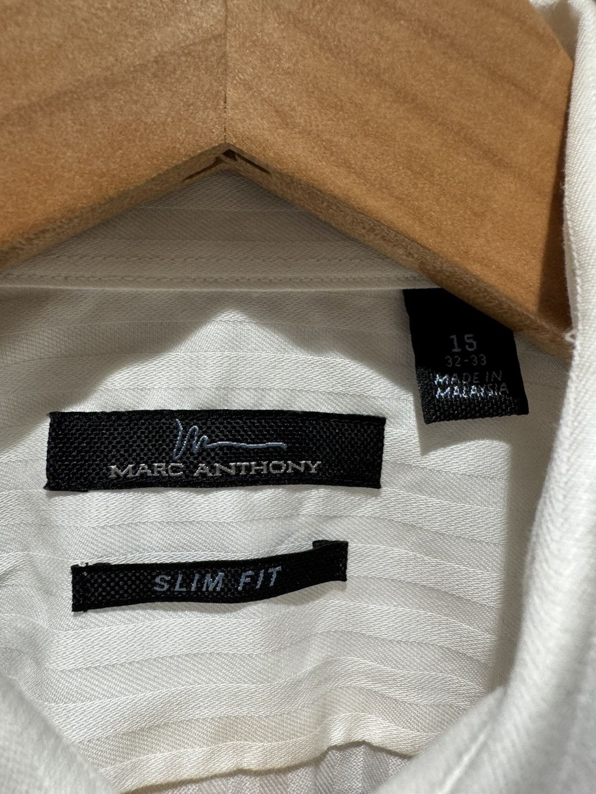 Marc Anthony Marc Anthony Vintage Slim Fit Tonal White Stripe Button Up Size US M / EU 48-50 / 2 - 2 Thumbnail