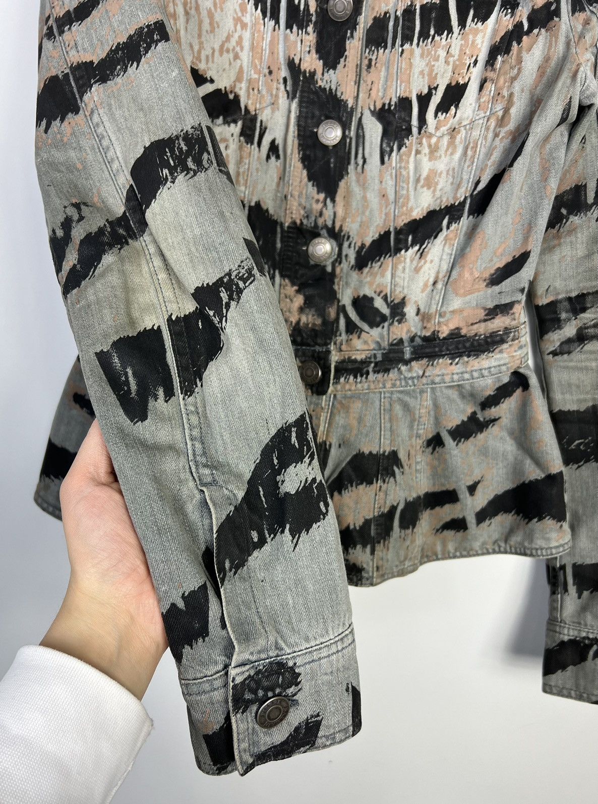 Pierre Balmain Pierre Balmain Y2K Zebra Print Denim Jacket Size S / US 4 / IT 40 - 9 Thumbnail