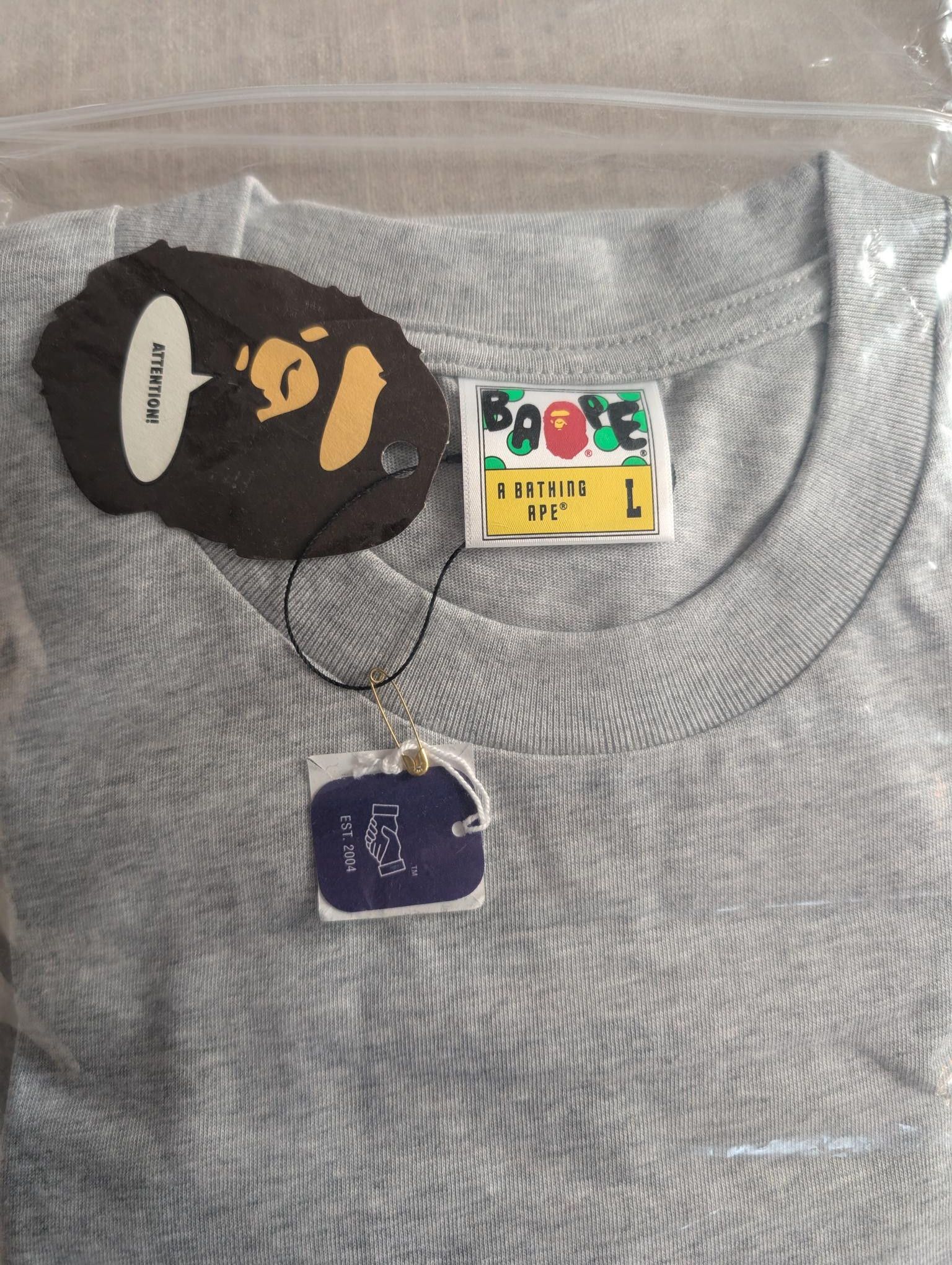 Bape *New with Tags* BAPE Ape Head Logo Heather Gray Tee Size US L / EU 52-54 / 3 - 2 Thumbnail