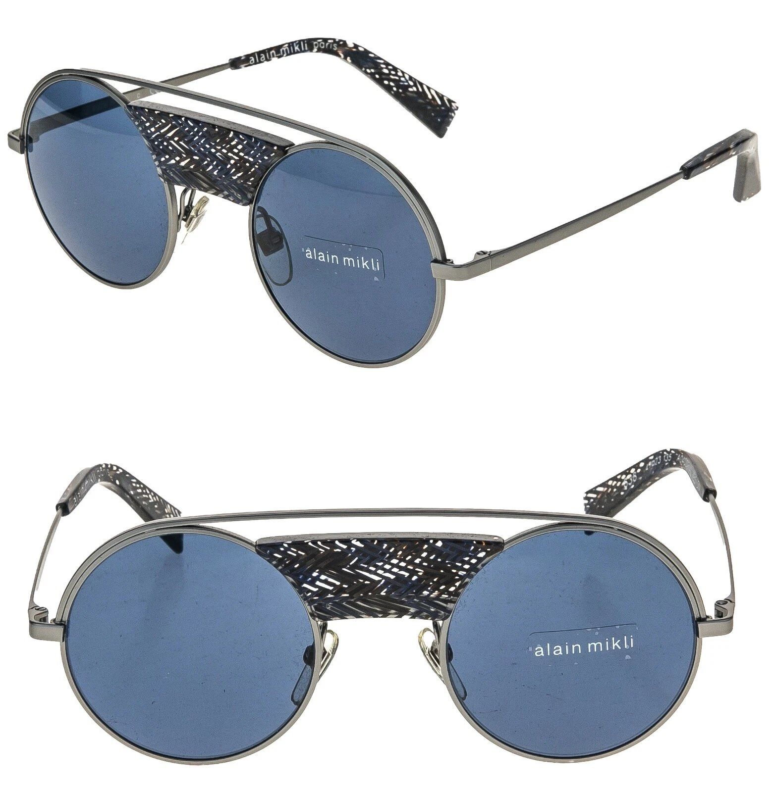 Alain Mikli ALAIN MIKLI Paris A04002 4002 Round Gunmetal Blue Sunglasses Size ONE SIZE - 1 Thumbnail