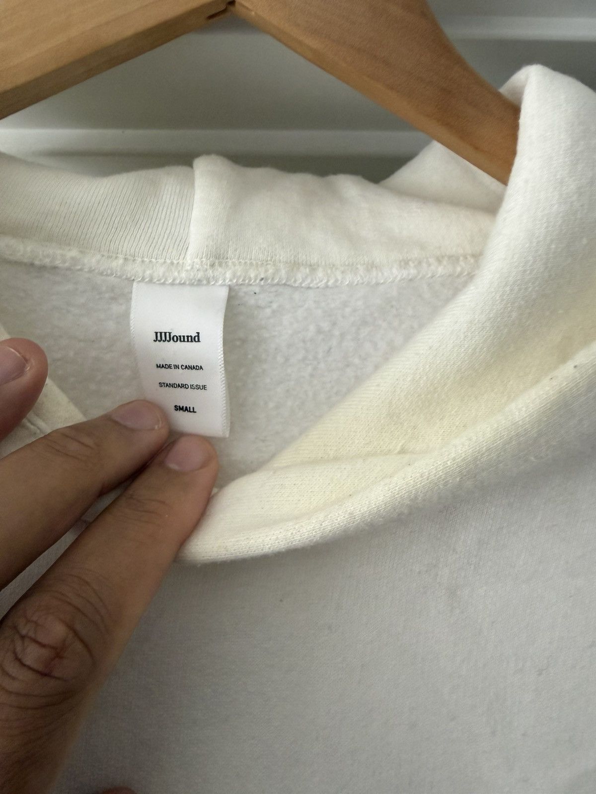 JJJJound JJJJound Standard Issue Hoodie White logo Size Small. Size US S / EU 44-46 / 1 - 4 Thumbnail