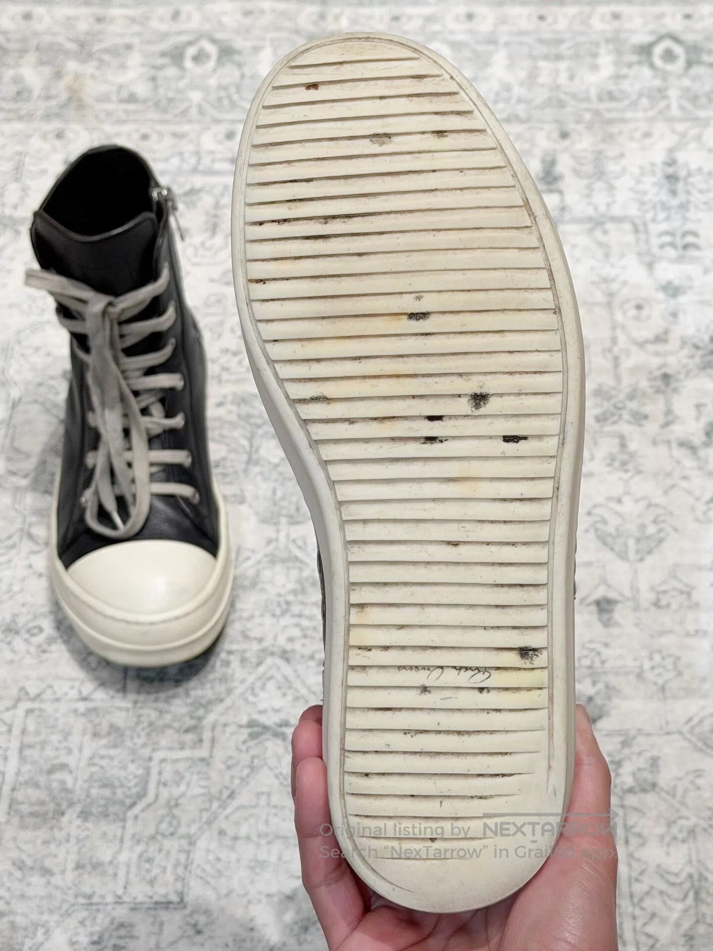 Rick Owens Rick Owens High-Top Leather Sneakers. Size US 8 / EU 41 - 9 Thumbnail