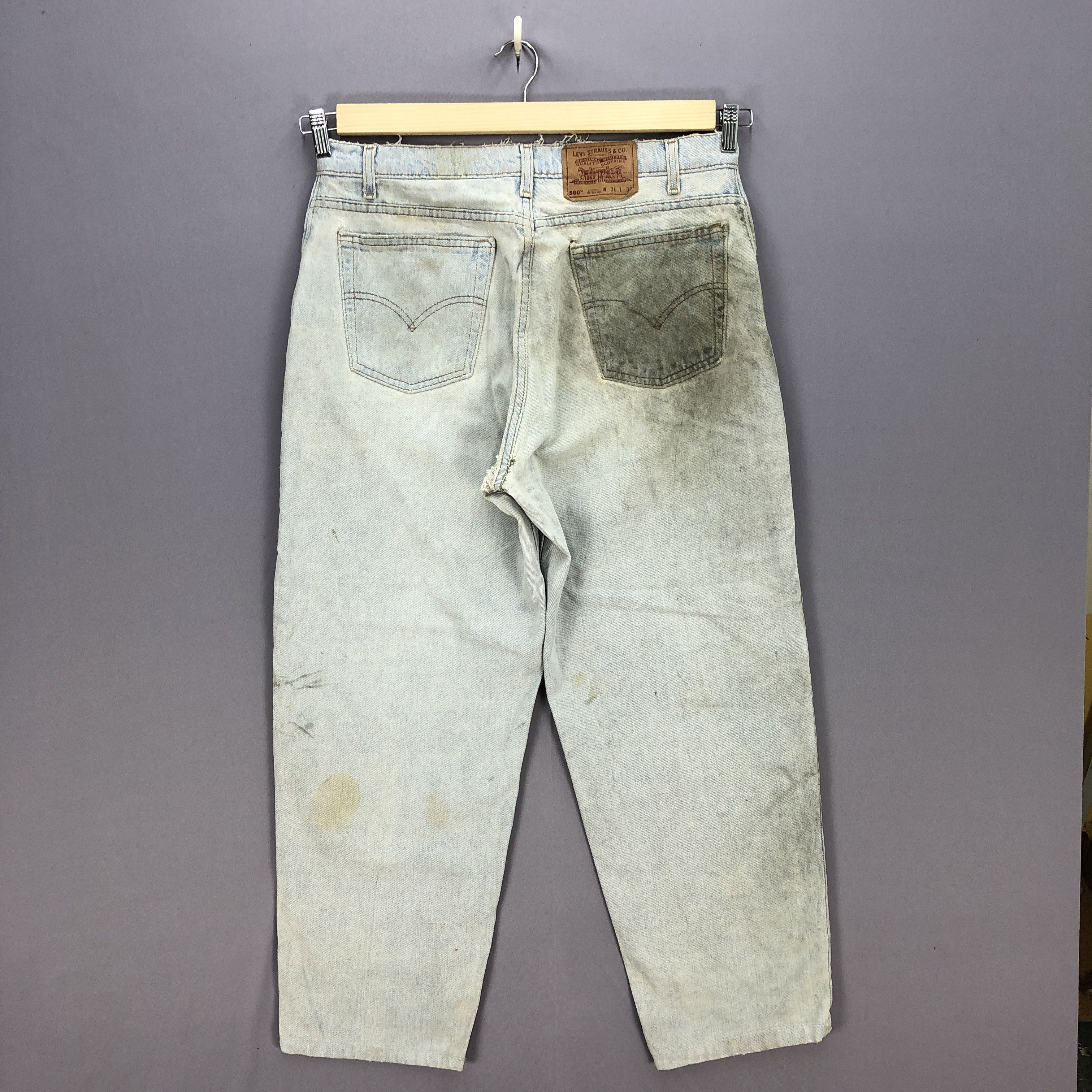 Levi's Vintage Levis Sun Faded Blue Jeans Levi's Mechanic Denim Size US 34 / EU 50 - 2 Thumbnail