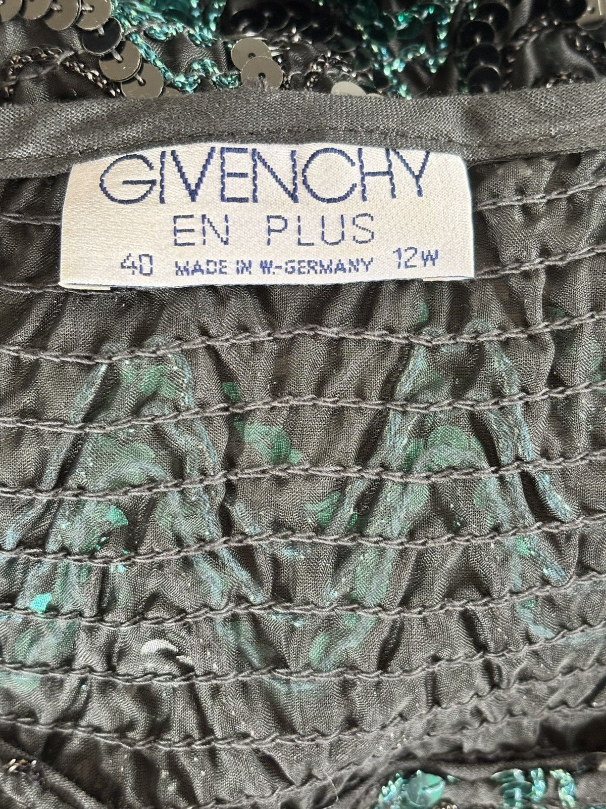 Givenchy Vintage Givenchy Sequin Top 80s Black Green Statement Blouse Size M / US 6-8 / IT 42-44 - 4 Thumbnail