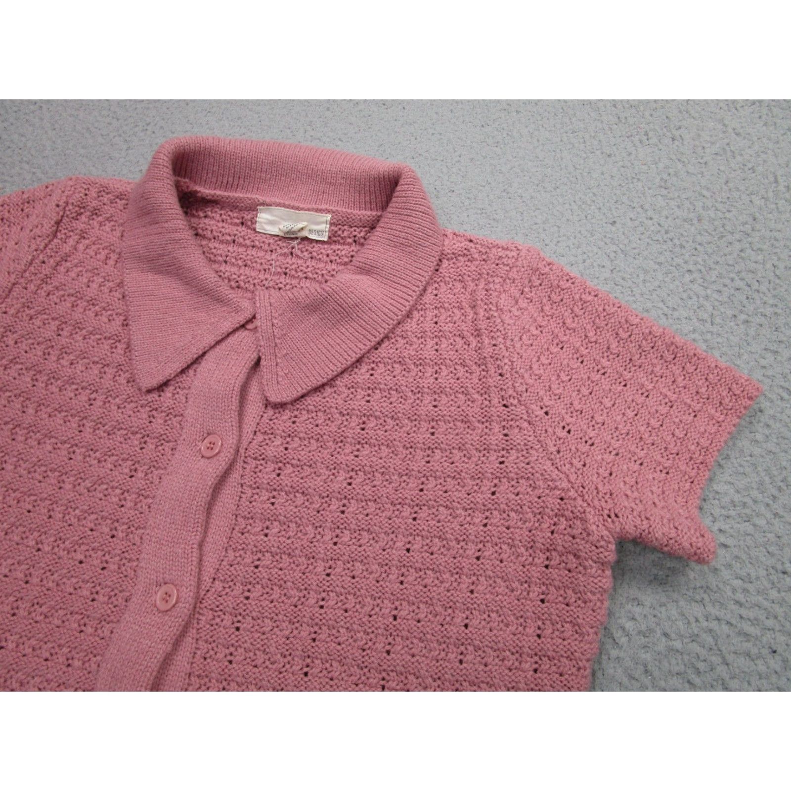 Vintage By Design Cardigan Sweater Womens L Pink Knit Button Top Academia Fairy Preppy Size L / US 10 / IT 46 - 2 Thumbnail