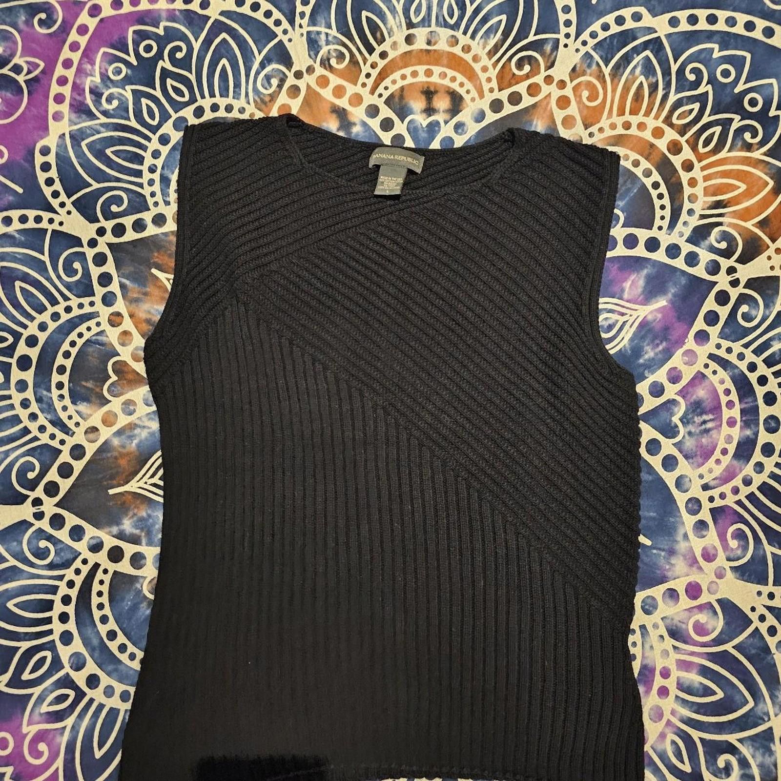 Banana Republic Banana Republic Women's Black Sleeveless Sweater Size L / US 10 / IT 46 - 1 Thumbnail