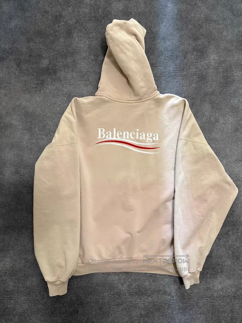 Balenciaga Balenciaga Letter Striped Printed Hooded Long Sleeve Sweat Size US S / EU 44-46 / 1 - 2 Thumbnail