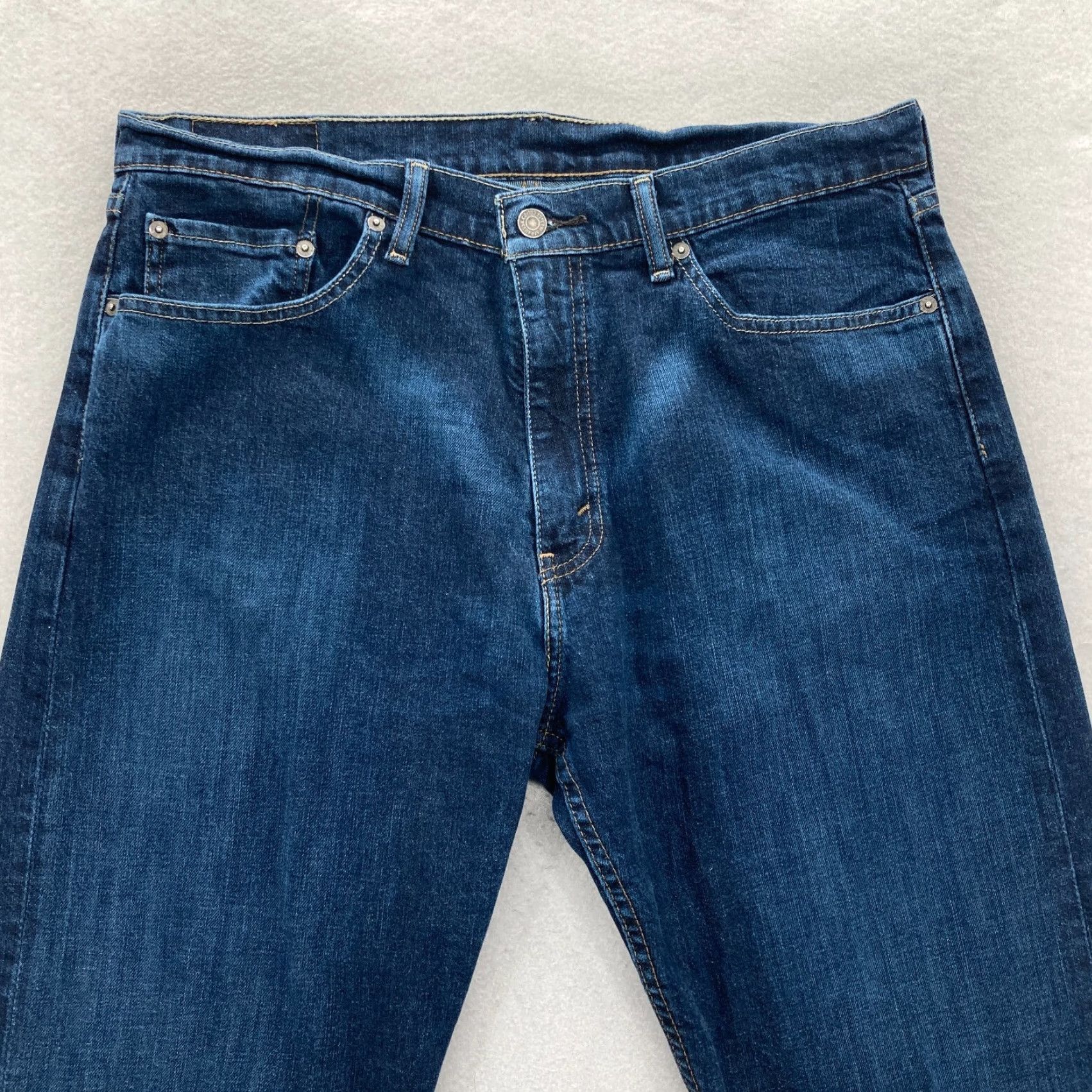 Levi's Levi's 505 Jeans Mens 36x34 Regular Straight Dark Blue Stretch Denim Mid Rise Jeans Size US 36 / EU 52 - 2 Thumbnail