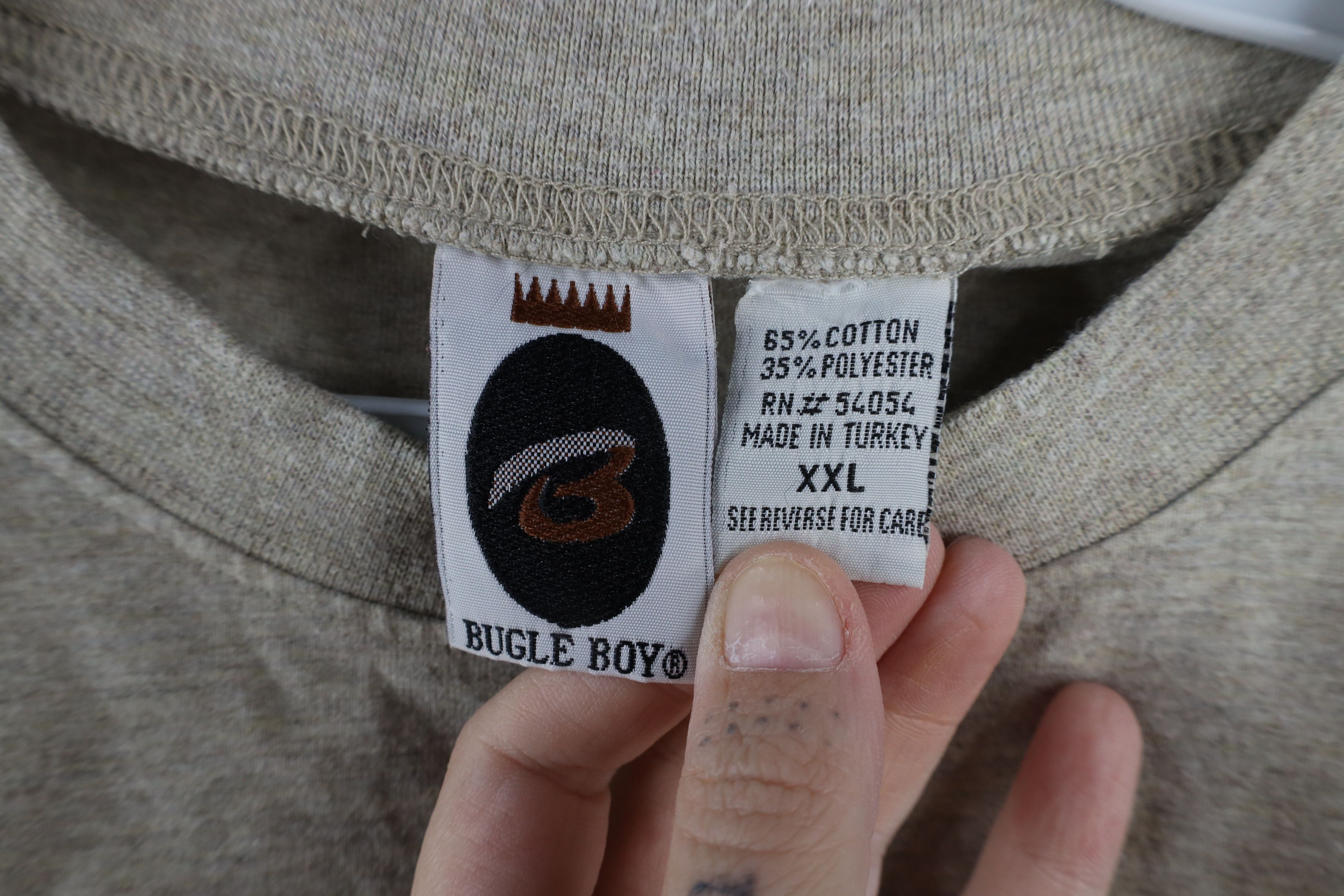 Vintage Vintage 90s Streetwear Long Sleeve T-Shirt Beige Cotton Size US XXL / EU 58 / 5 - 5 Thumbnail