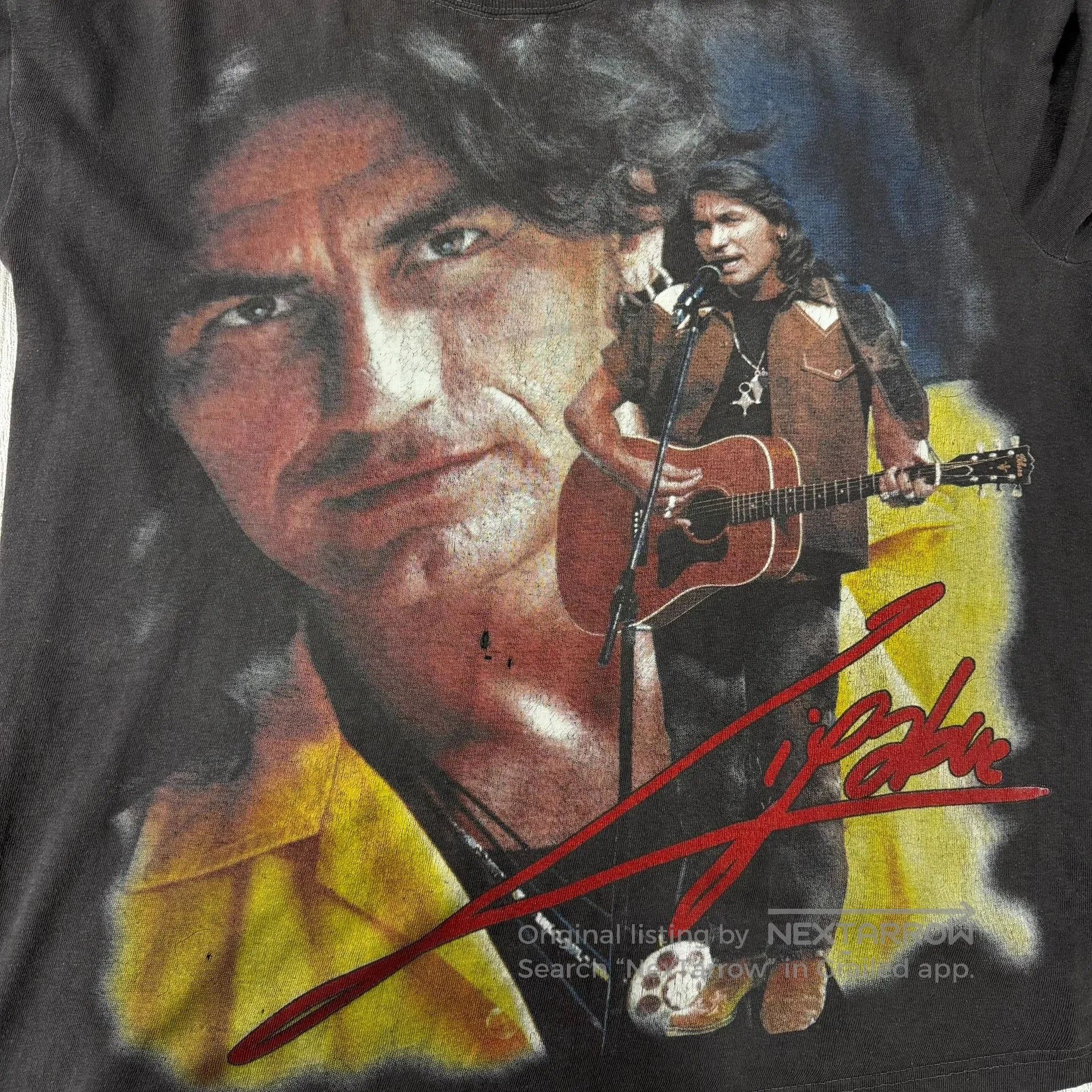 Vintage Vintage 90s Ligabue Faded Rock Tee. Size US M / EU 48-50 / 2 - 4 Thumbnail