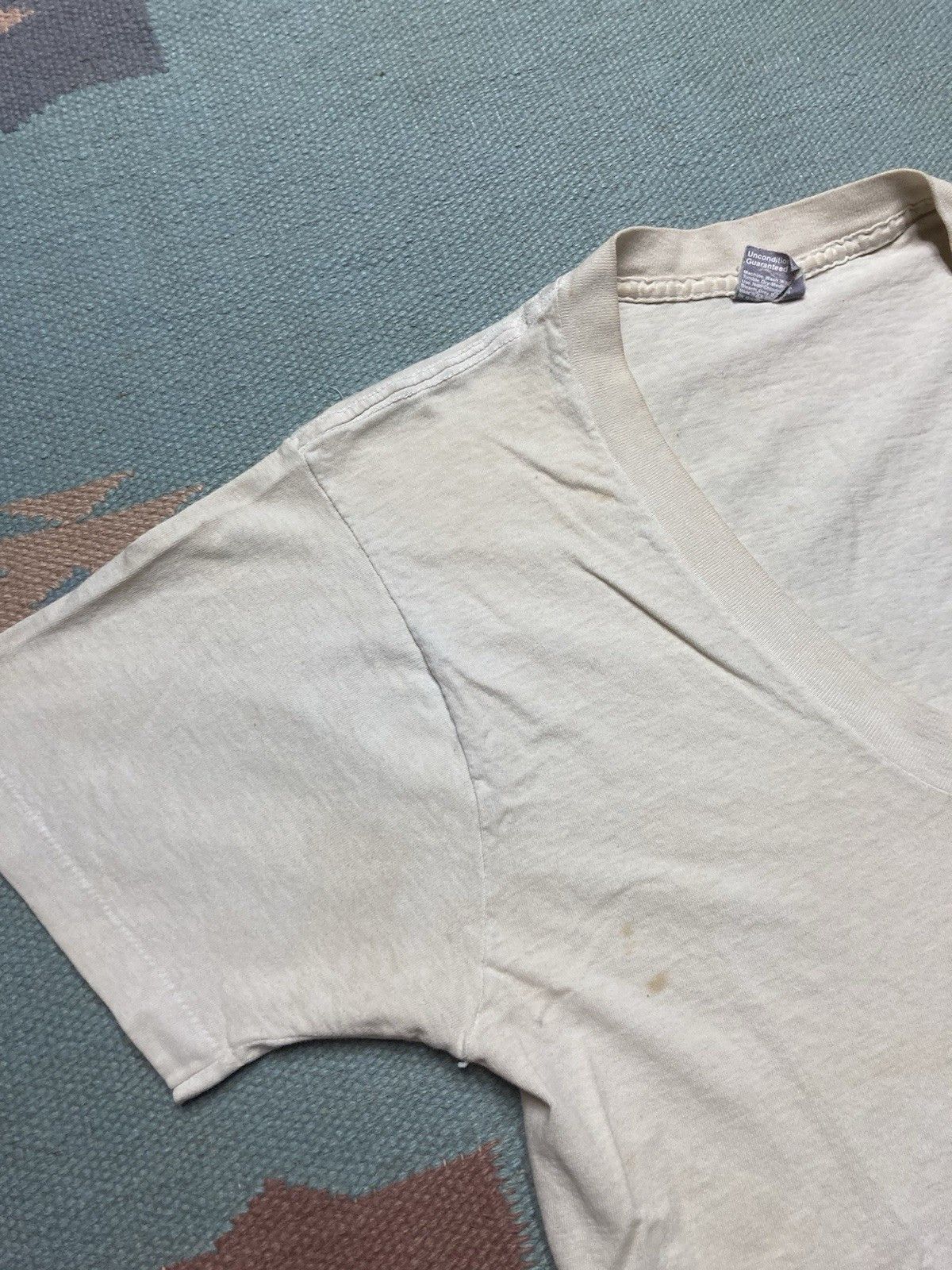 Vintage 80s blank white t shirt v neck BVD grunge soft cotton S Size US S / EU 44-46 / 1 - 5 Thumbnail