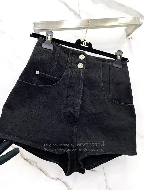 Chanel Chanel Black Cotton Women's Shorts Size S . Size 23" - 5 Thumbnail