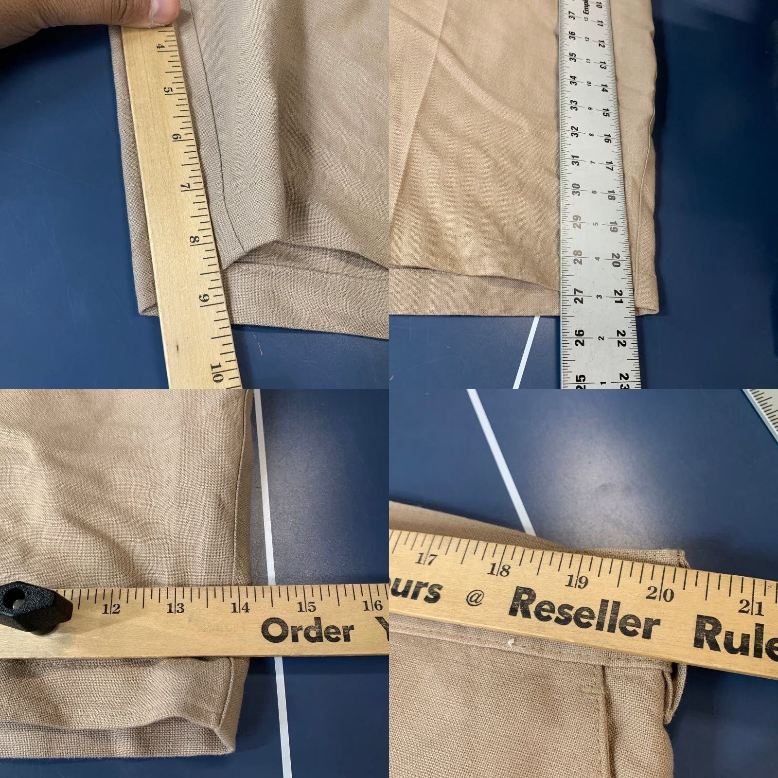 Vintage Ashworth Chino Shorts Mens 40x8.5 Beige Ez-Tech Cotton Blend Linen Front Flat Front Regular Inseam 8in Casual Summer Spring Mens Size US 40 / EU 56 - 9 Thumbnail