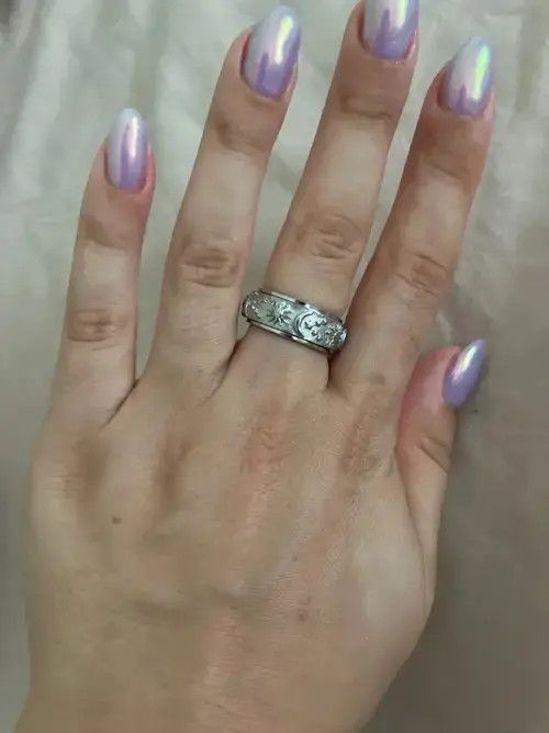 Ring Of Fire Black Color The Eyes Engraved Ring (Size 7-11) Size ONE SIZE - 2 Thumbnail
