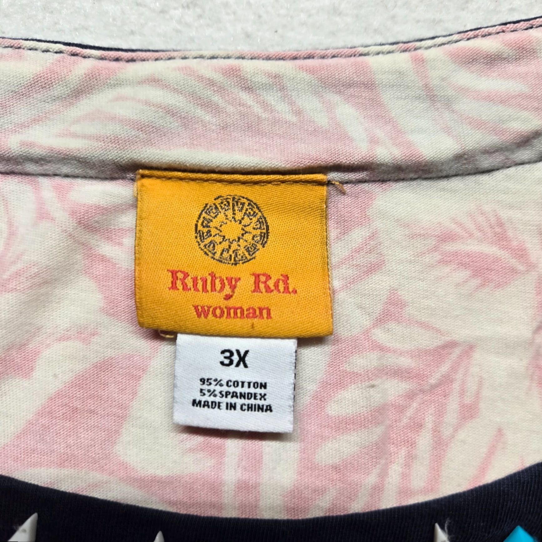 Vintage Ruby Road Shirt Adult Women's Plus Size 3X Red Floral All Over Print Size XXL / US 16-18 / IT 52-54 - 4 Thumbnail