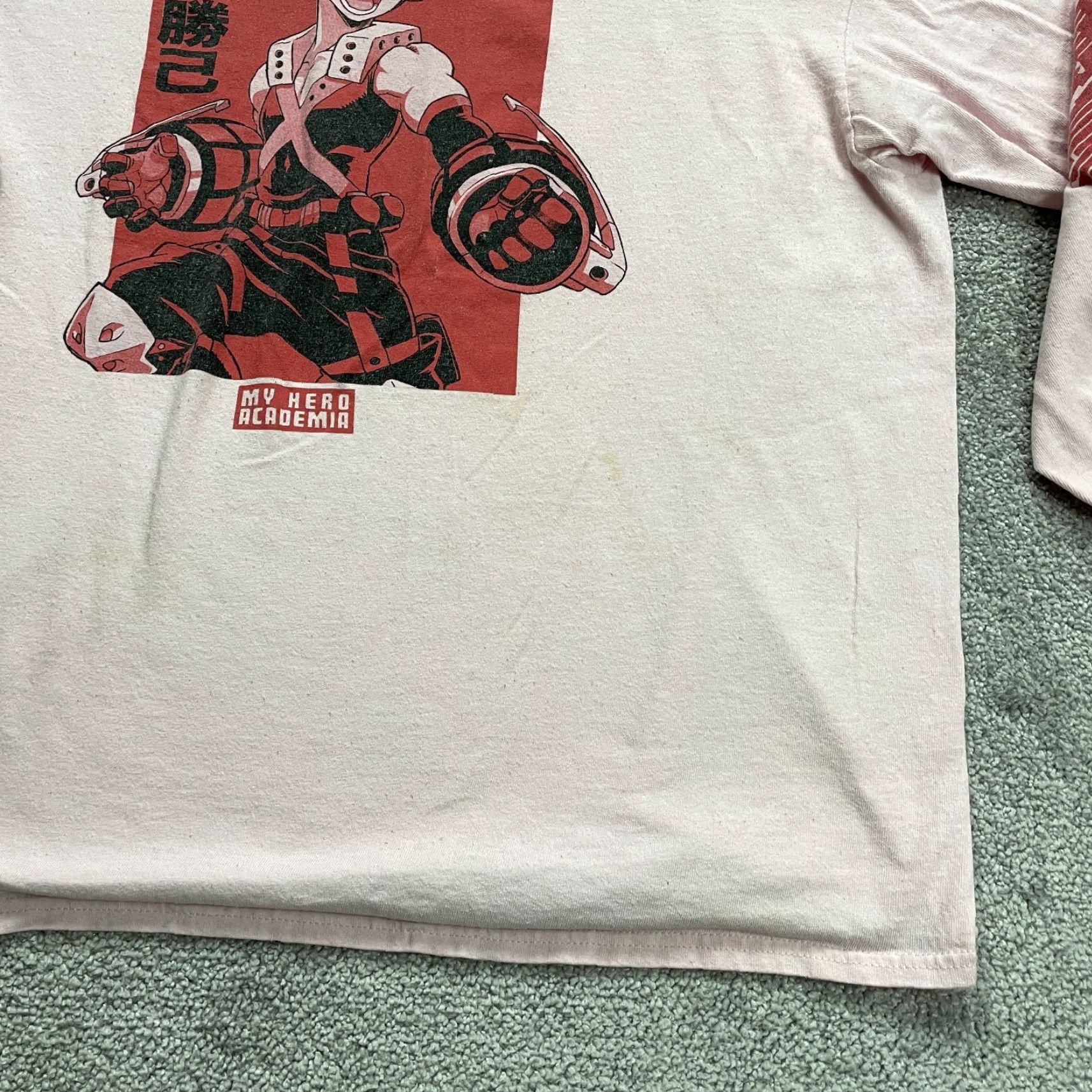 Pinko My Hero Academia Graphic Tee T-Shirt Mens XL Pink Long Sleeve Anime Katsuki Top Size US XL / EU 56 / 4 - 6 Thumbnail