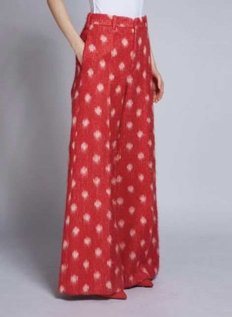 Marni o1w1db10125 Polka Dot Wool Pant in Red Size US 30 / EU 46 - 2 Thumbnail