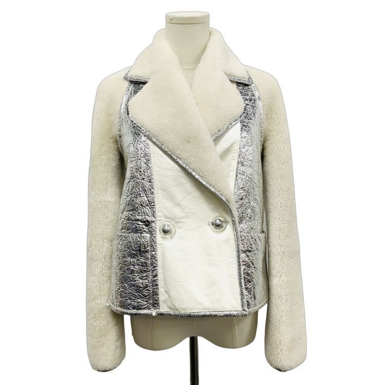 Chanel Chanel Metallic Silver Shearling Jacket Size 34 Size XS / US 0-2 / IT 36-38 - 1 Thumbnail