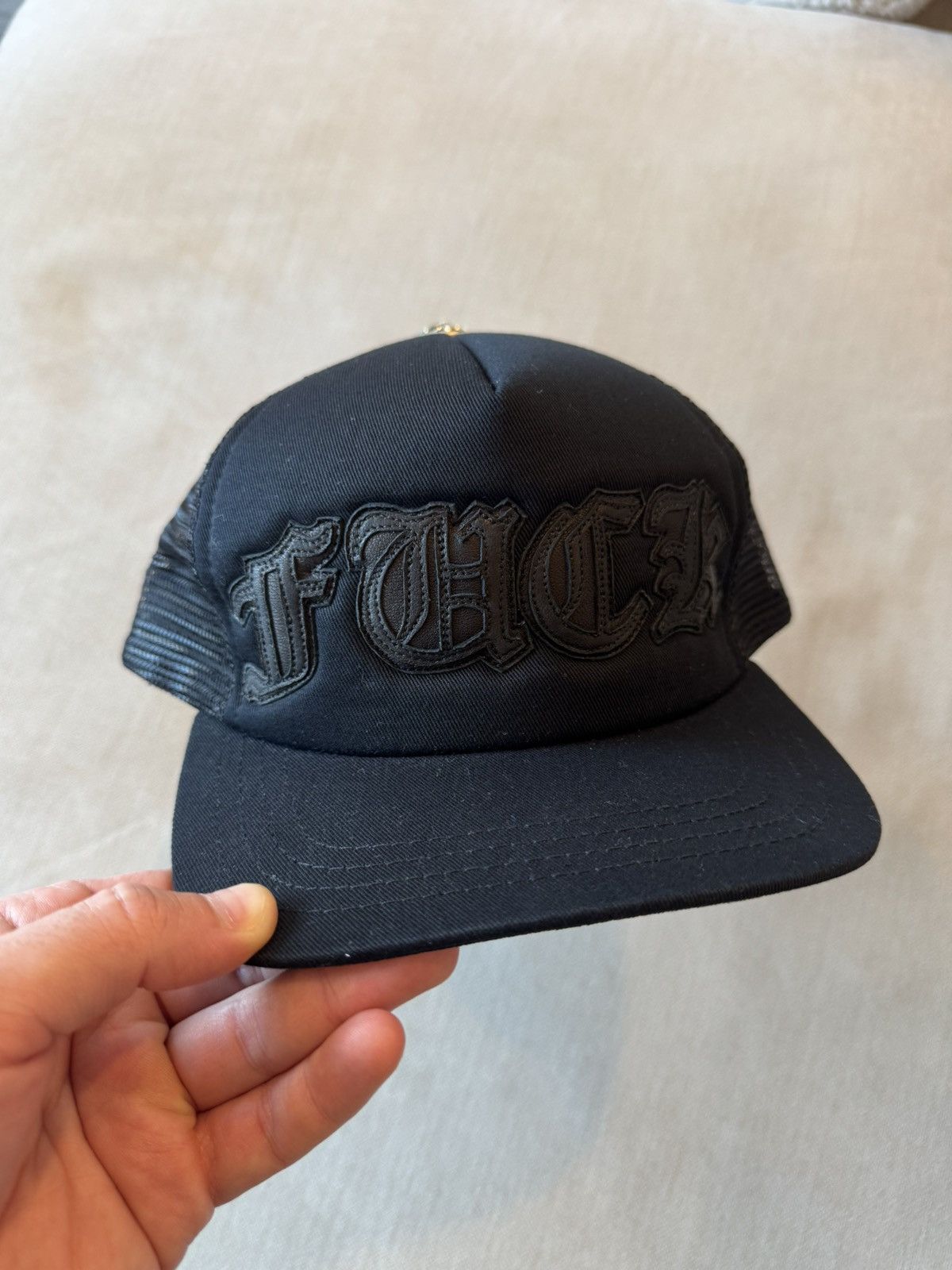 Chrome Hearts Chrome Hearts Fuck Patch Leather Spell Out Trucker Hat Size ONE SIZE - 1 Thumbnail