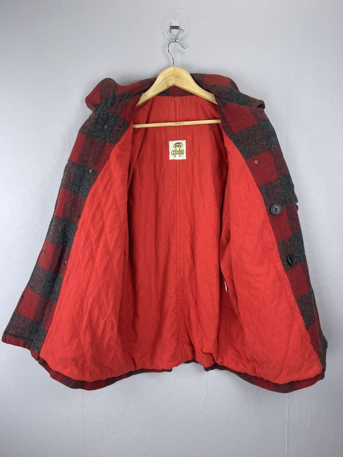 Hysteric Glamour 90s HYSTERIC GLAMOUR BOYS Red Tartan Wool Jacket Size US L / EU 52-54 / 3 - 9 Thumbnail