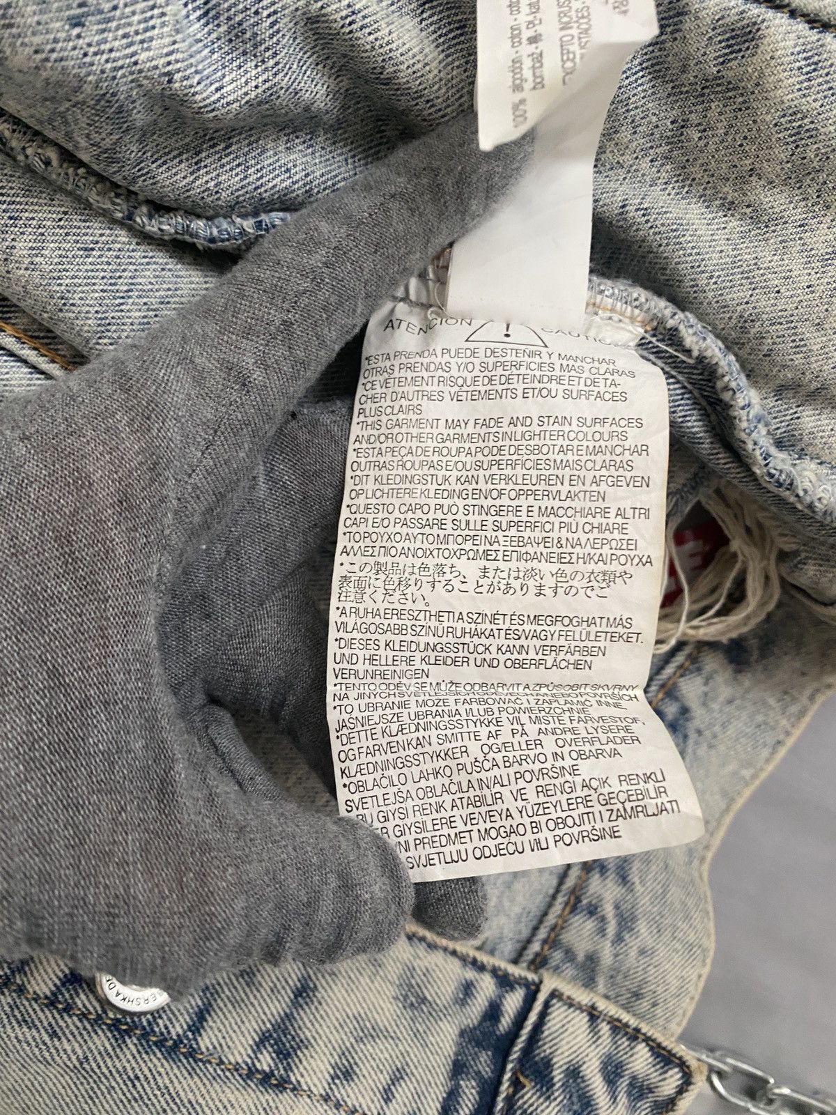 Bershka Vintage Distressed Trash Berska Denim Jacket like Amiri Size US M / EU 48-50 / 2 - 16 Thumbnail