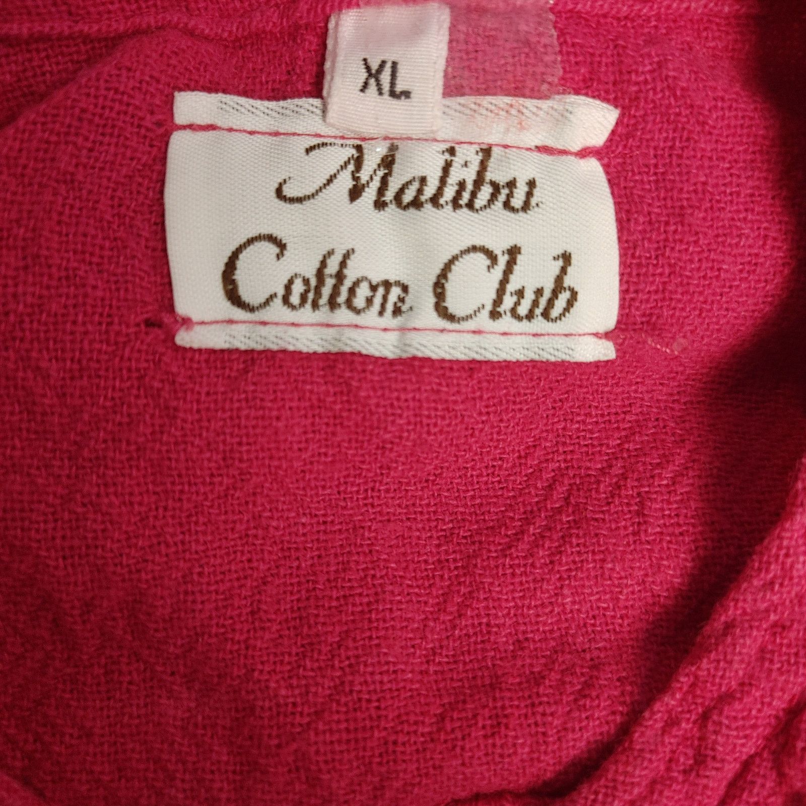 Other Malibu Cotton Club Women XL Red Short Sleeve Button Up Shirt Size XL / US 12-14 / IT 48-50 - 3 Thumbnail