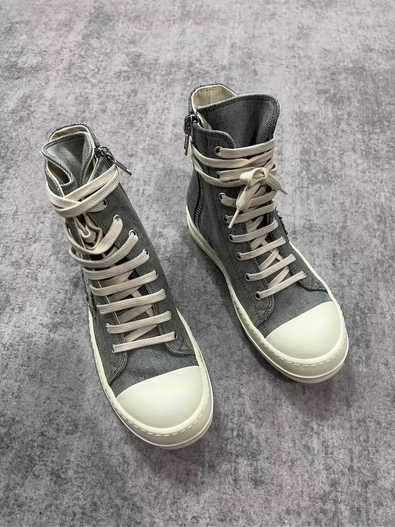Rick Owens rick owens Washing erosion damage denim high-top sports sho Size US 5 / EU 37 - 2 Thumbnail